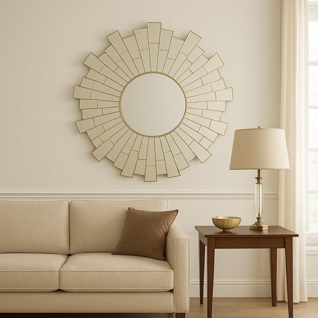 Interiors By Premier  Glitzy Flared Circle Wall Mirror - Silver