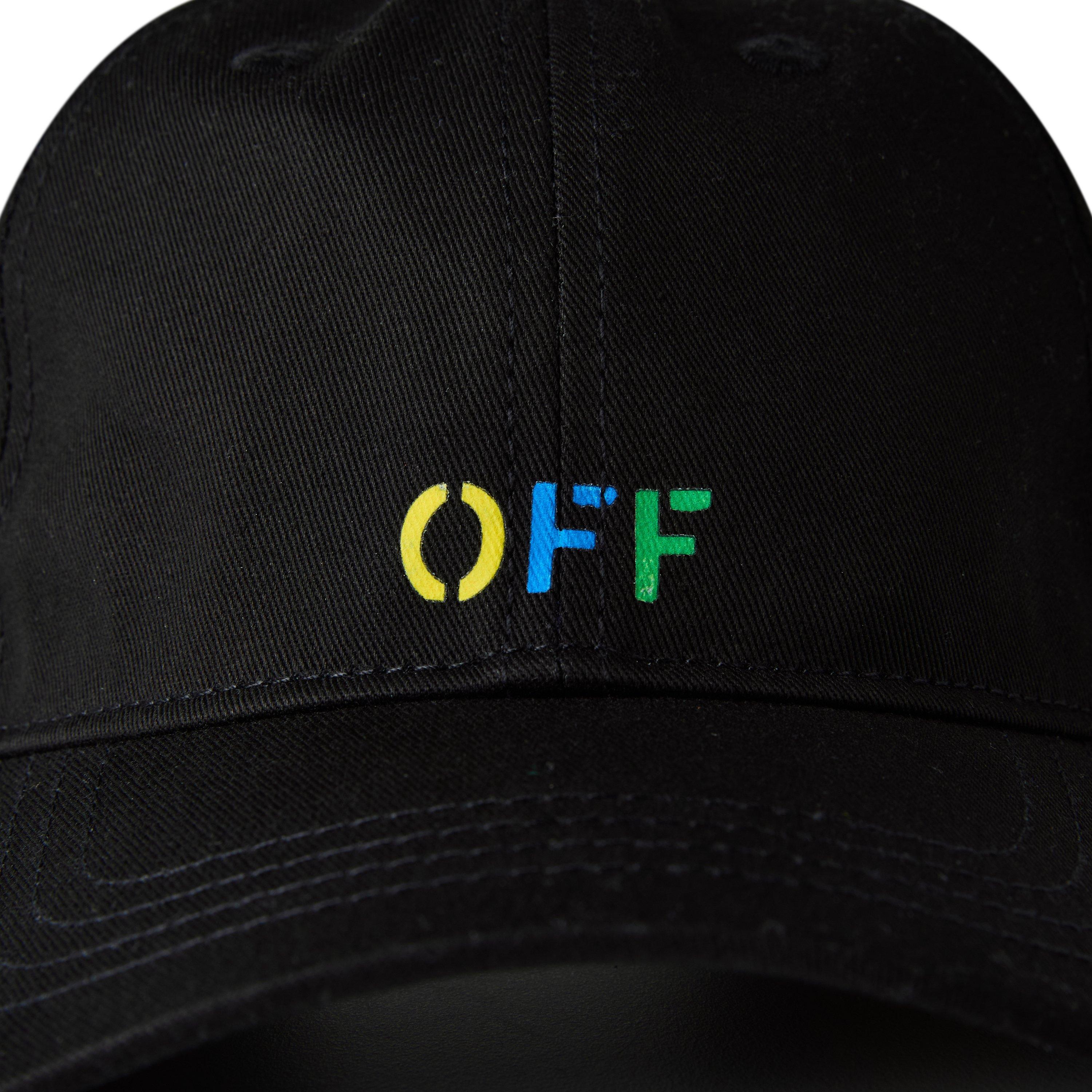 Black 11084 - Off White - Unisex Rainbow Logo Baseball Cap - 3