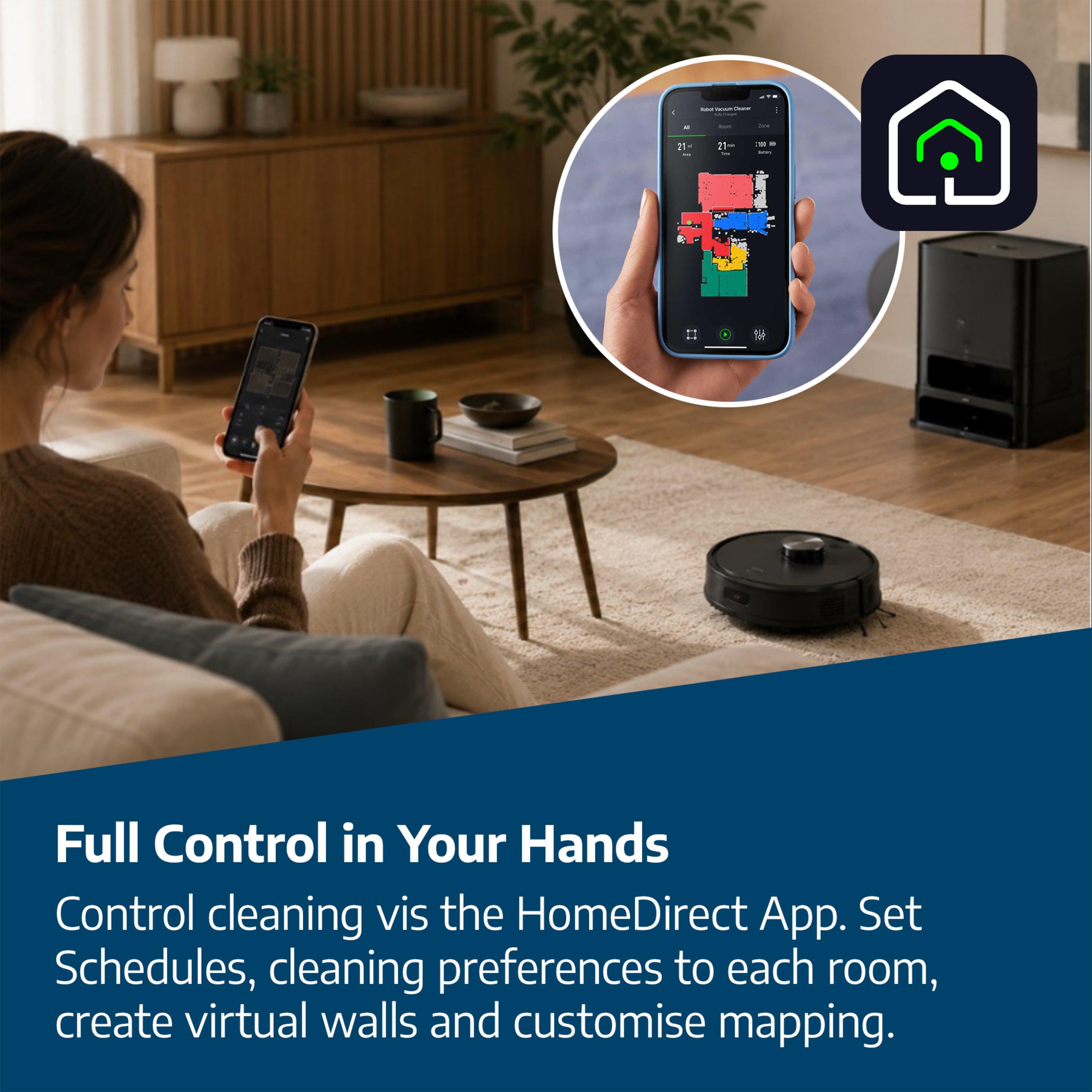 Black - Beko - RoboSmart Robot Vacuum Cleaner & Mop - 8