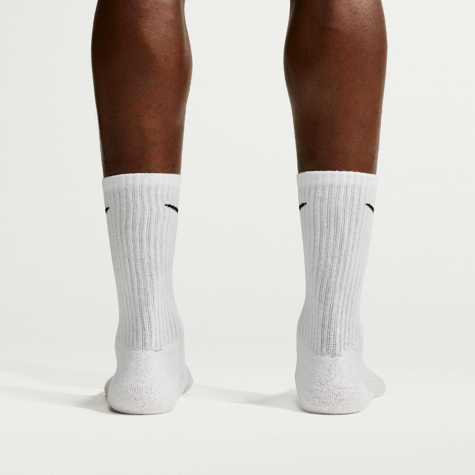 White/Black - Nike - 6-Pack Everyday Cushioned Training Crew Socks - 11