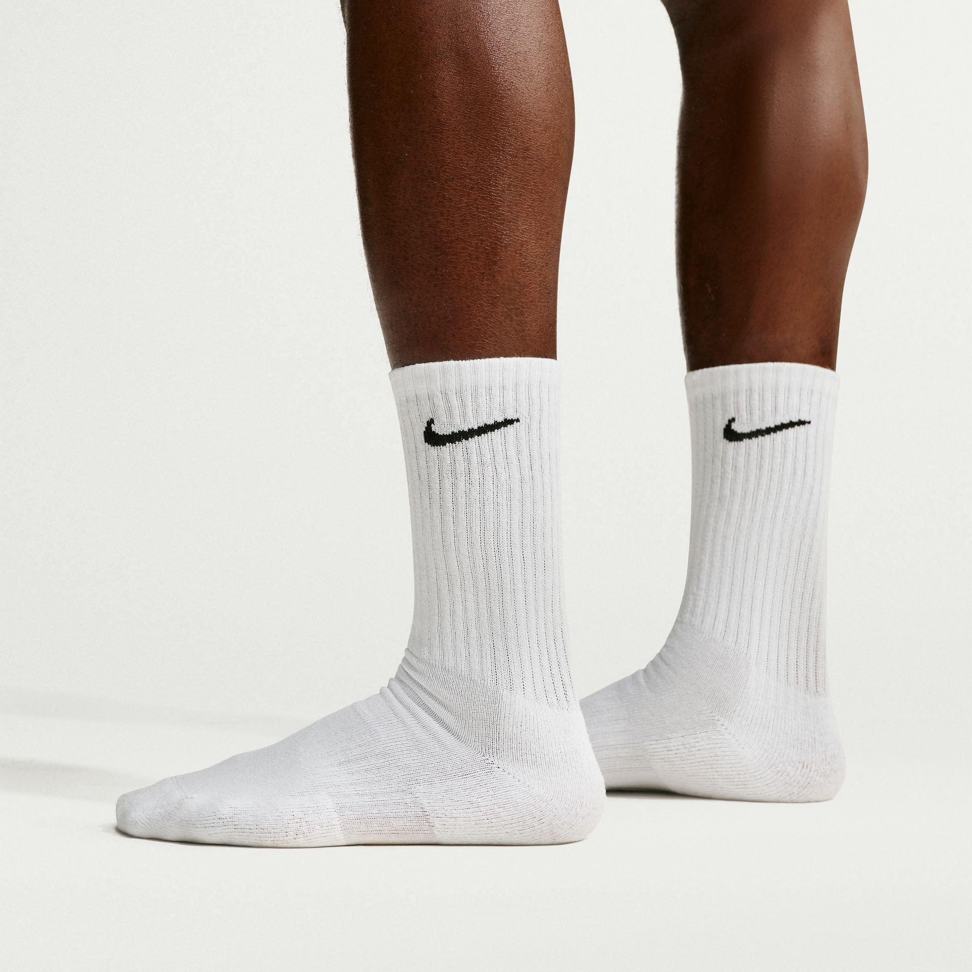 White/Black - Nike - 6-Pack Everyday Cushioned Training Crew Socks - 3