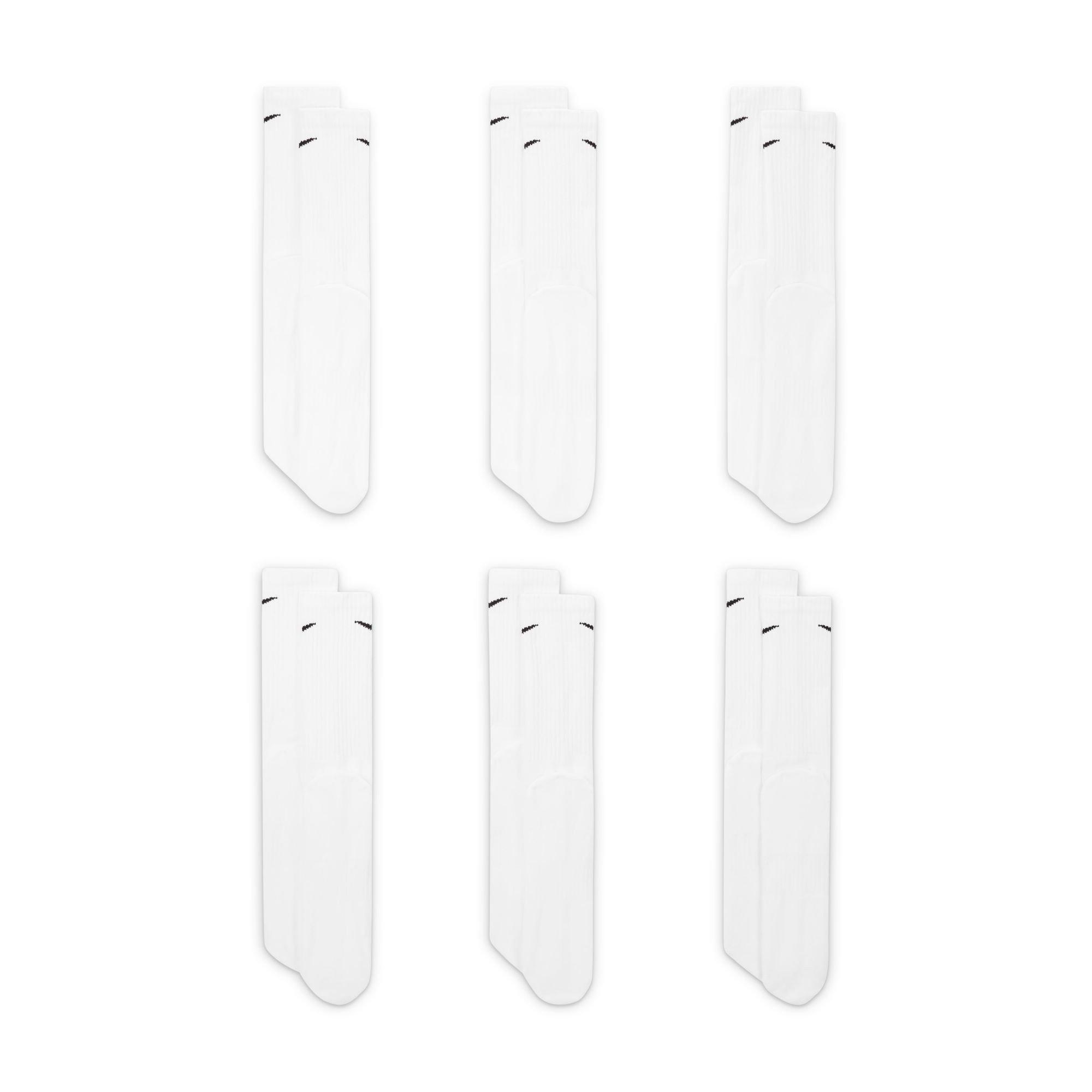 White/Black - Nike - 6-Pack Everyday Cushioned Training Crew Socks - 6