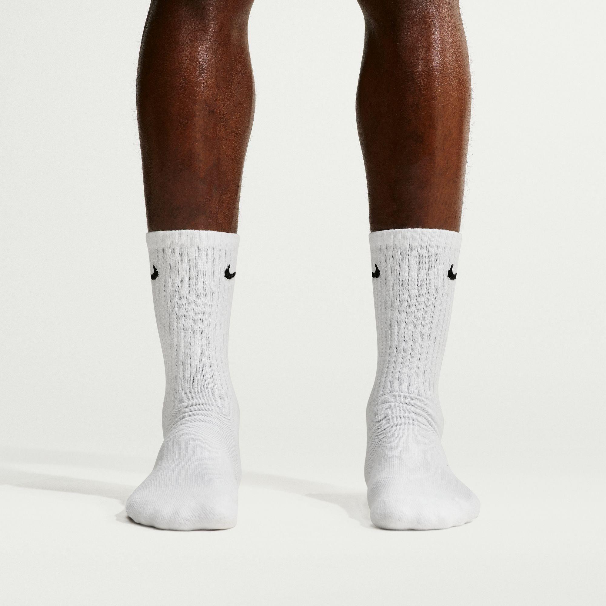 White/Black - Nike - 6-Pack Everyday Cushioned Training Crew Socks - 10