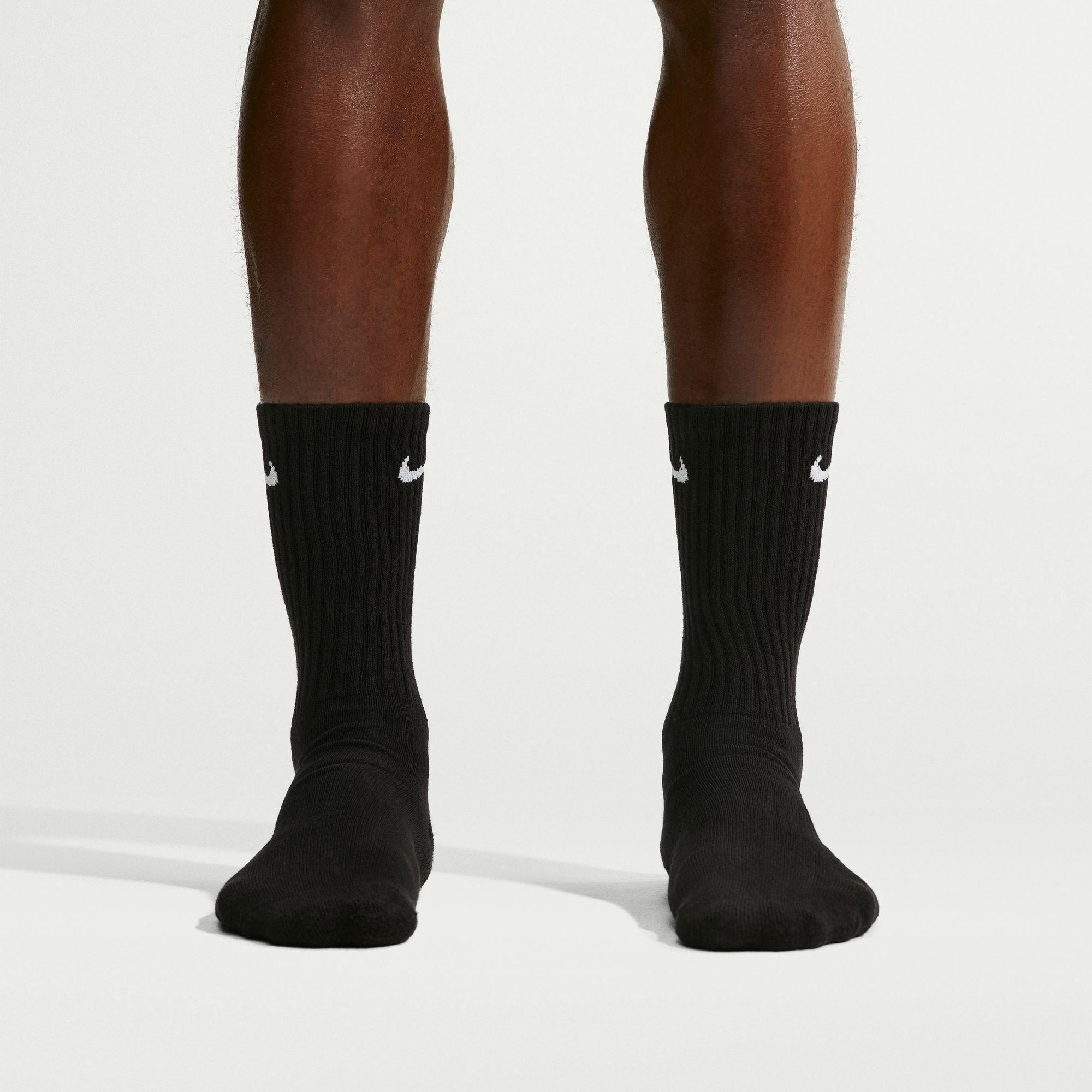 Zwart/Wit - Nike - 6-Pack Everyday Cushioned Training Crew Socks - 8