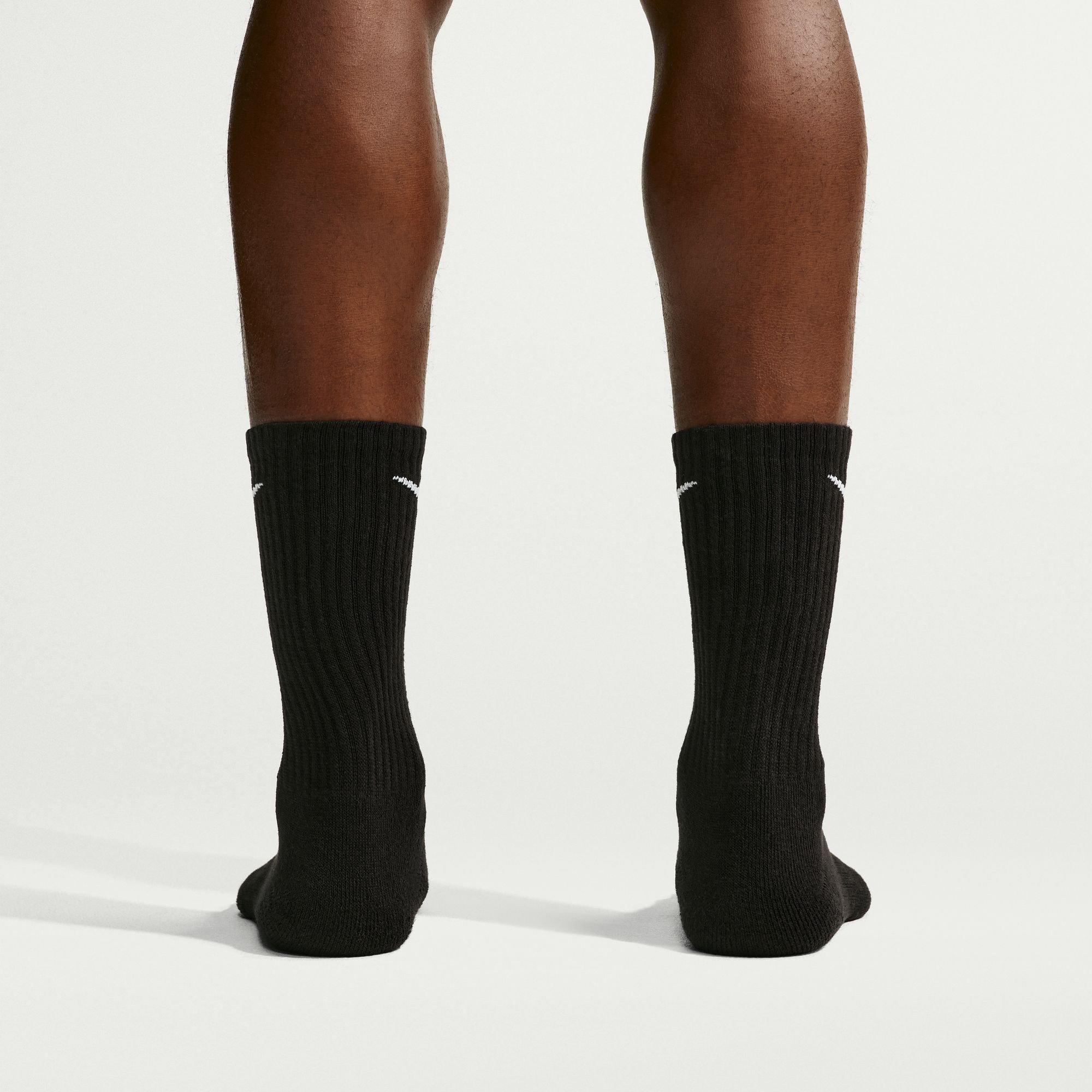 Zwart/Wit - Nike - 6-Pack Everyday Cushioned Training Crew Socks - 9
