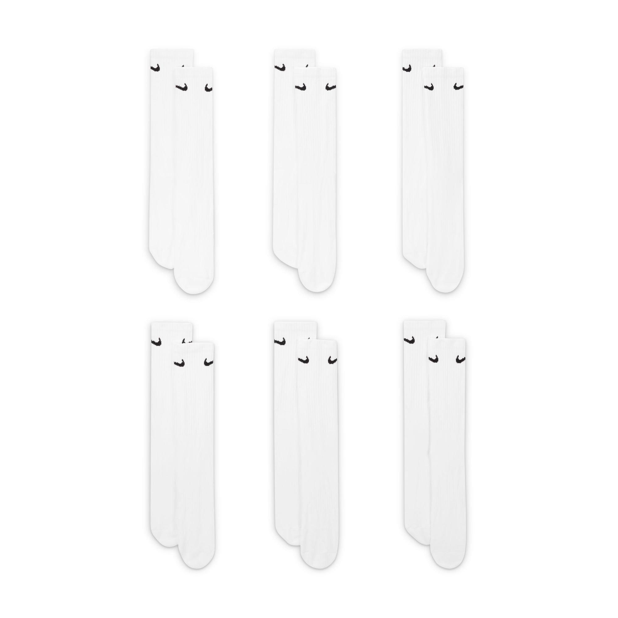 White - Nike - 6-Pack Everyday Cushioned Training Crew Socks - 3
