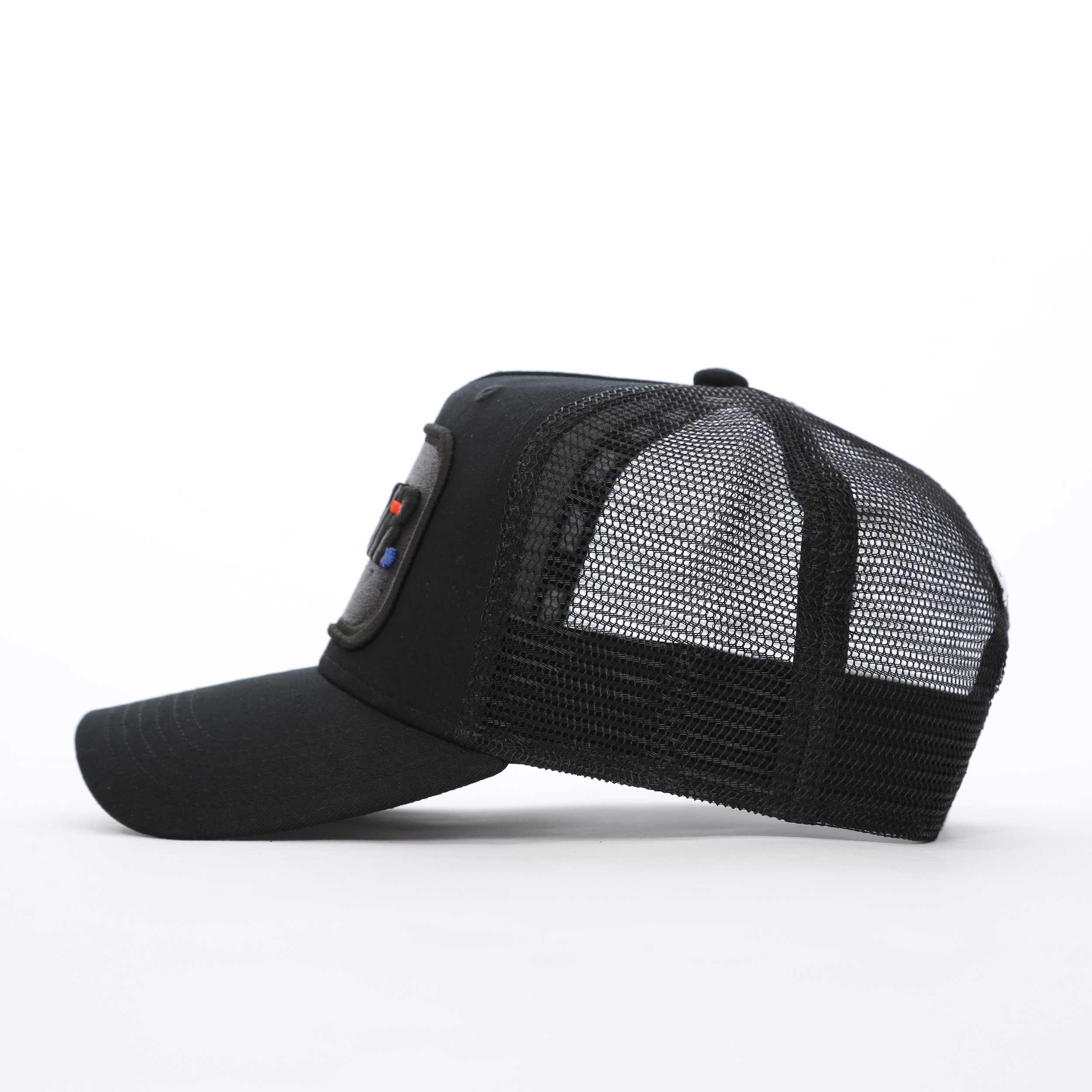 Zwart - Societe Noir - Men's Ombre Mesh Trucker Cap - 3