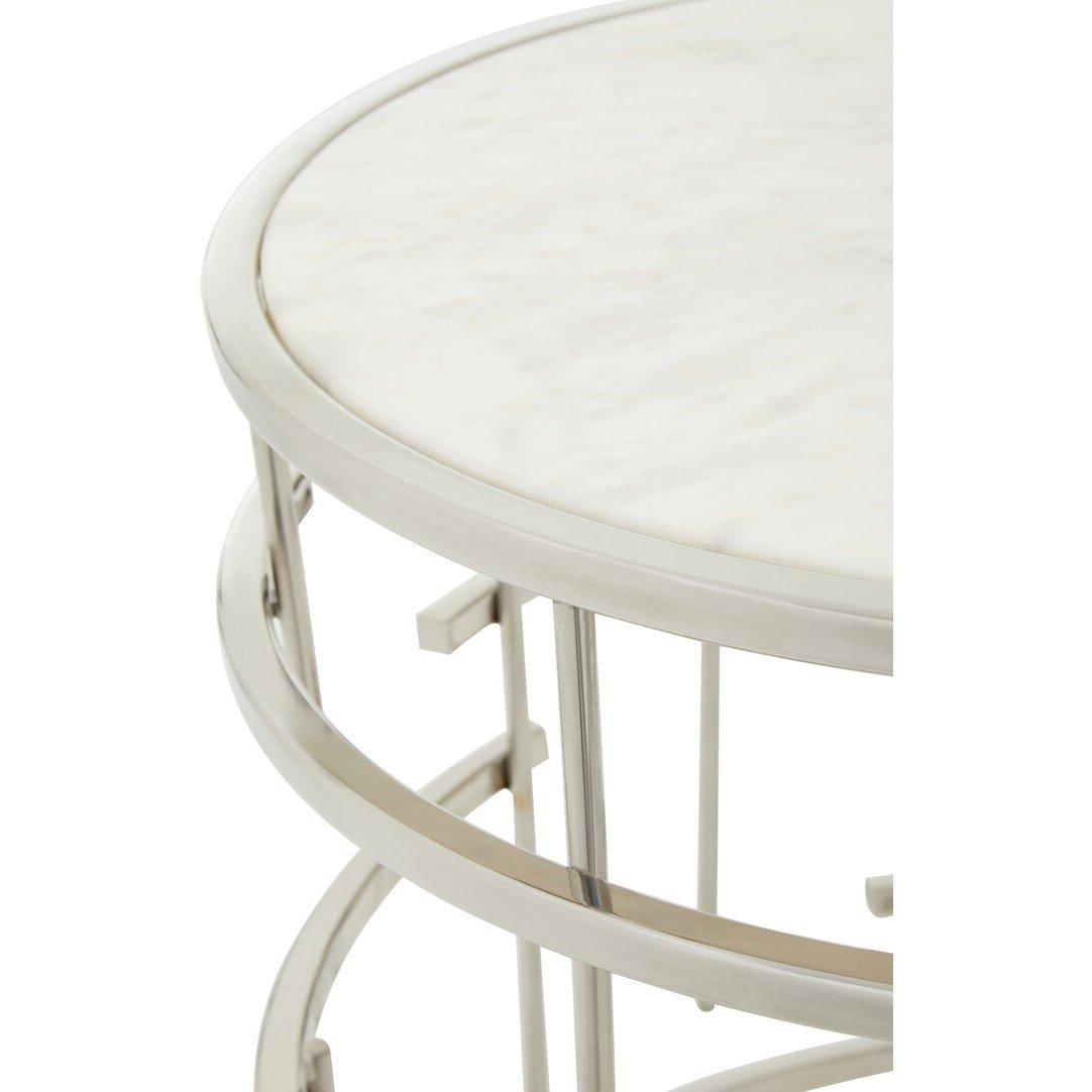 Silver - Interiors by Premier - Jaipur Marble Top Side Table - 2
