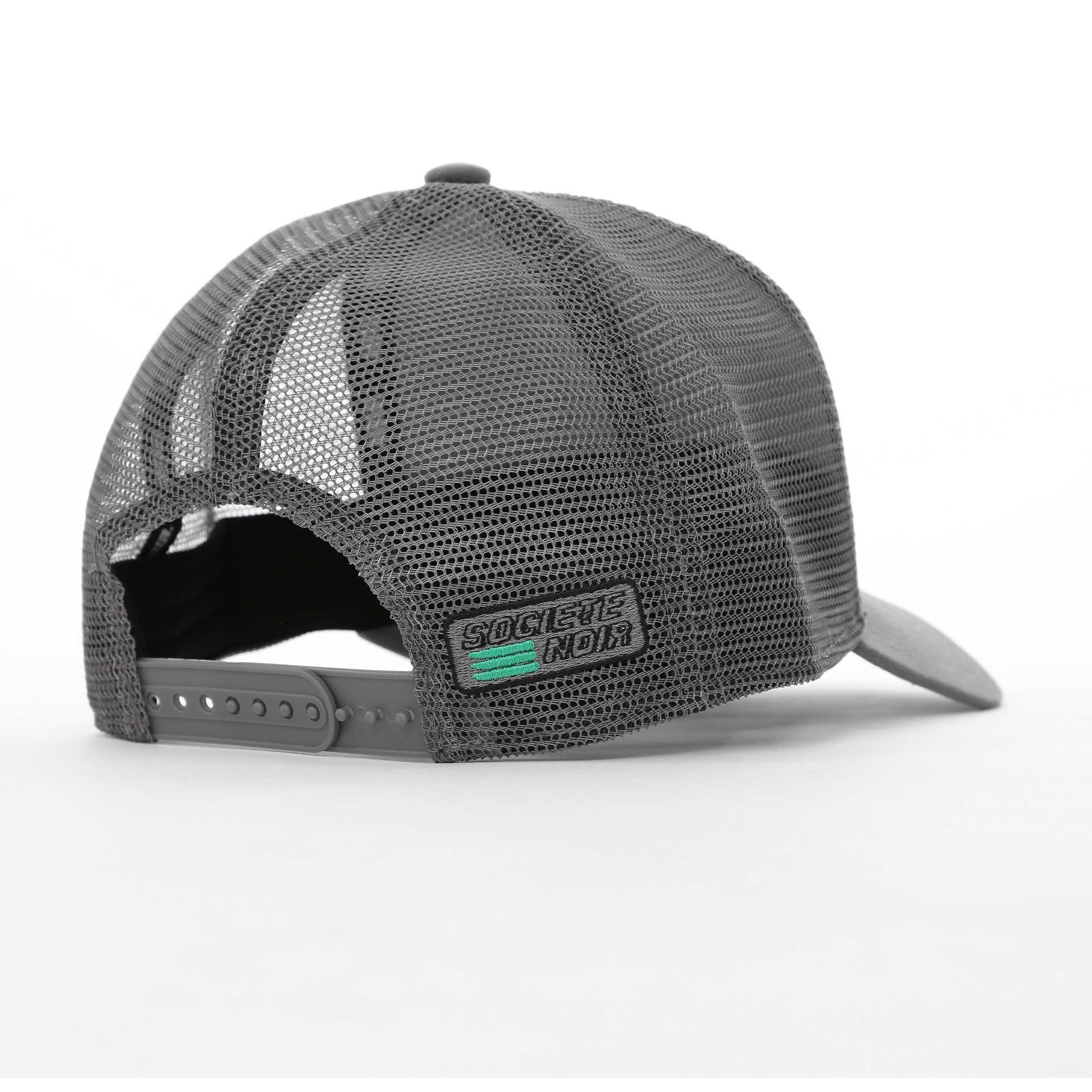Schwarz/Grau - Societe Noir - Men's Box Mesh Trucker Cap - 2