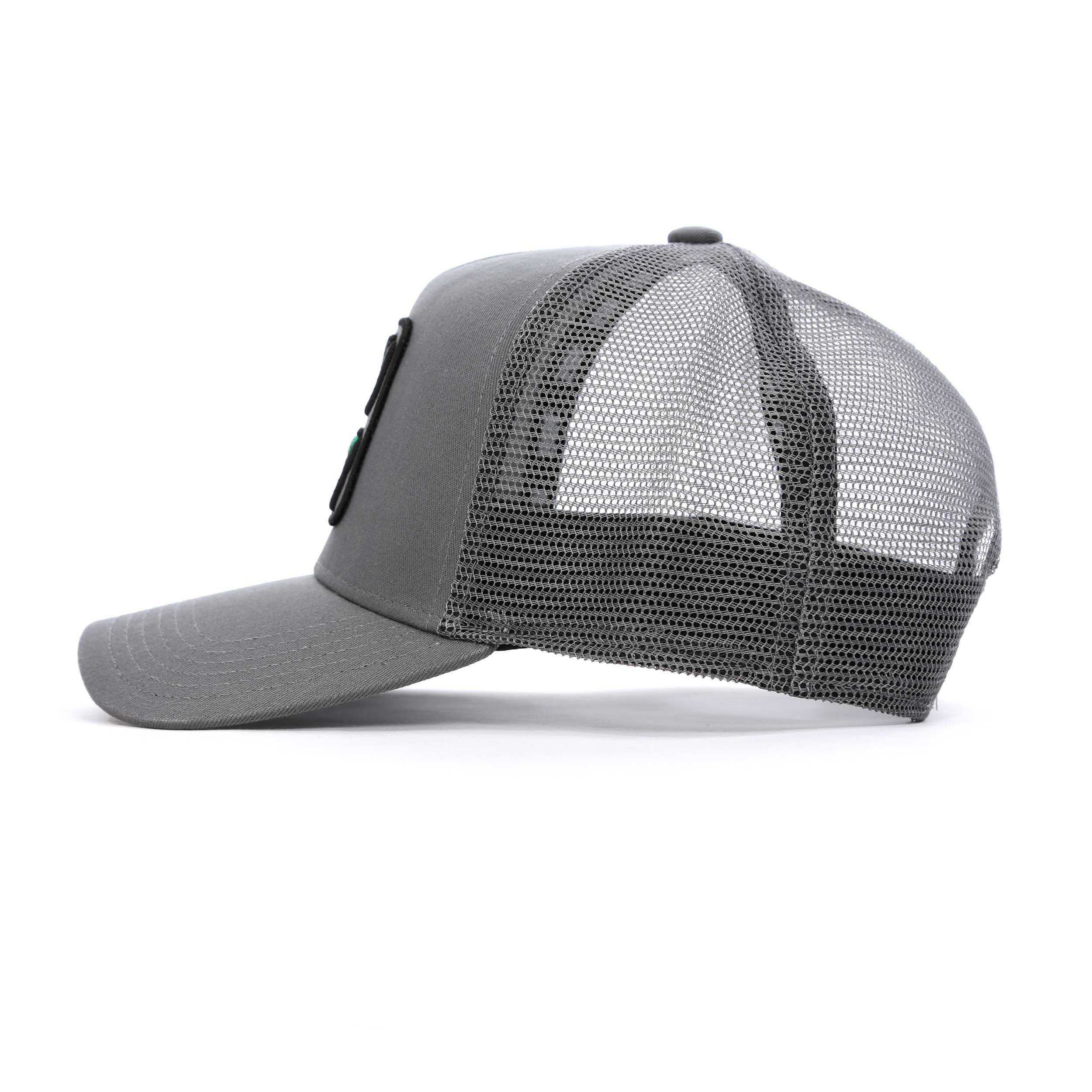 Schwarz/Grau - Societe Noir - Men's Box Mesh Trucker Cap - 3