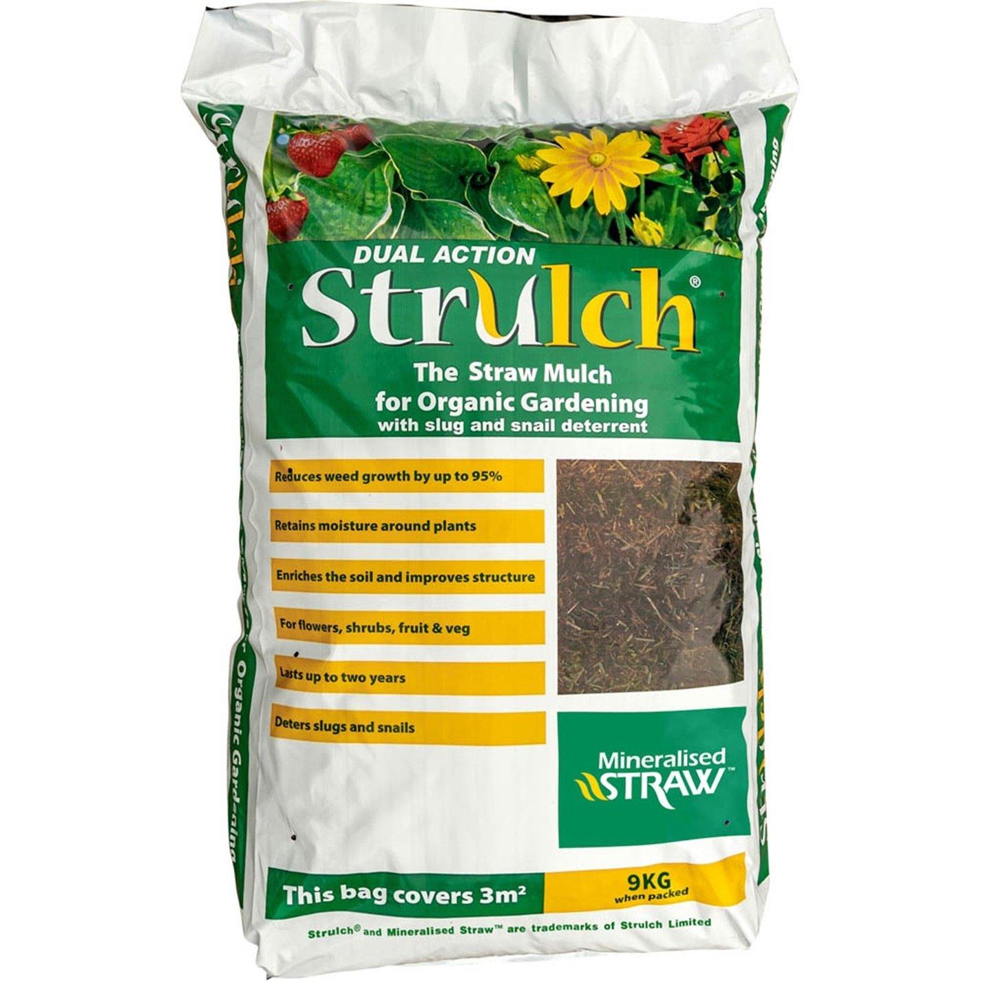 Brown - YouGarden - Strulch Mineralised Straw Garden Mulch 9kg - 4