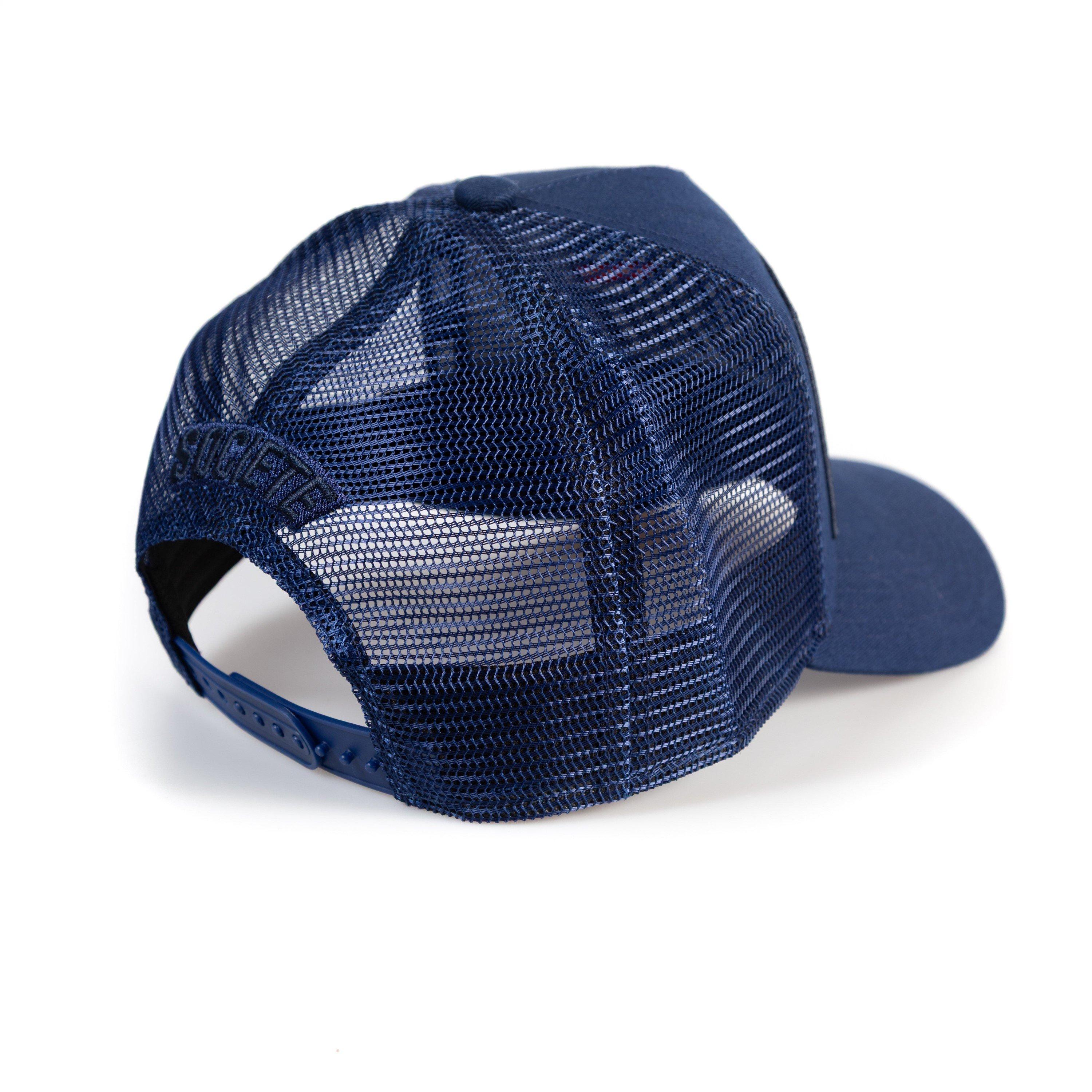 Navy - Societe Noir - Men's La Vitesse Mesh Trucker Cap - 2