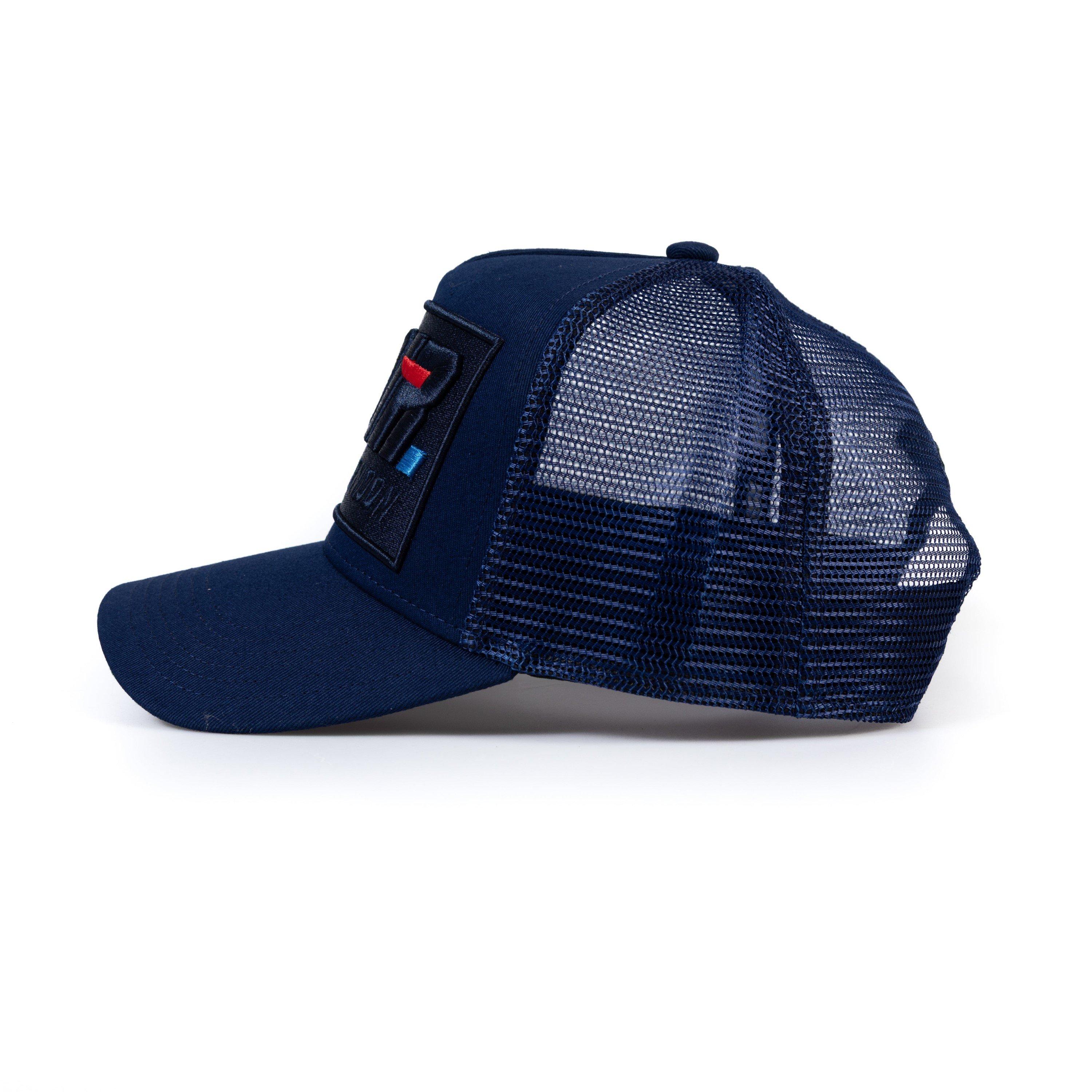 Navy - Societe Noir - Men's La Vitesse Mesh Trucker Cap - 3