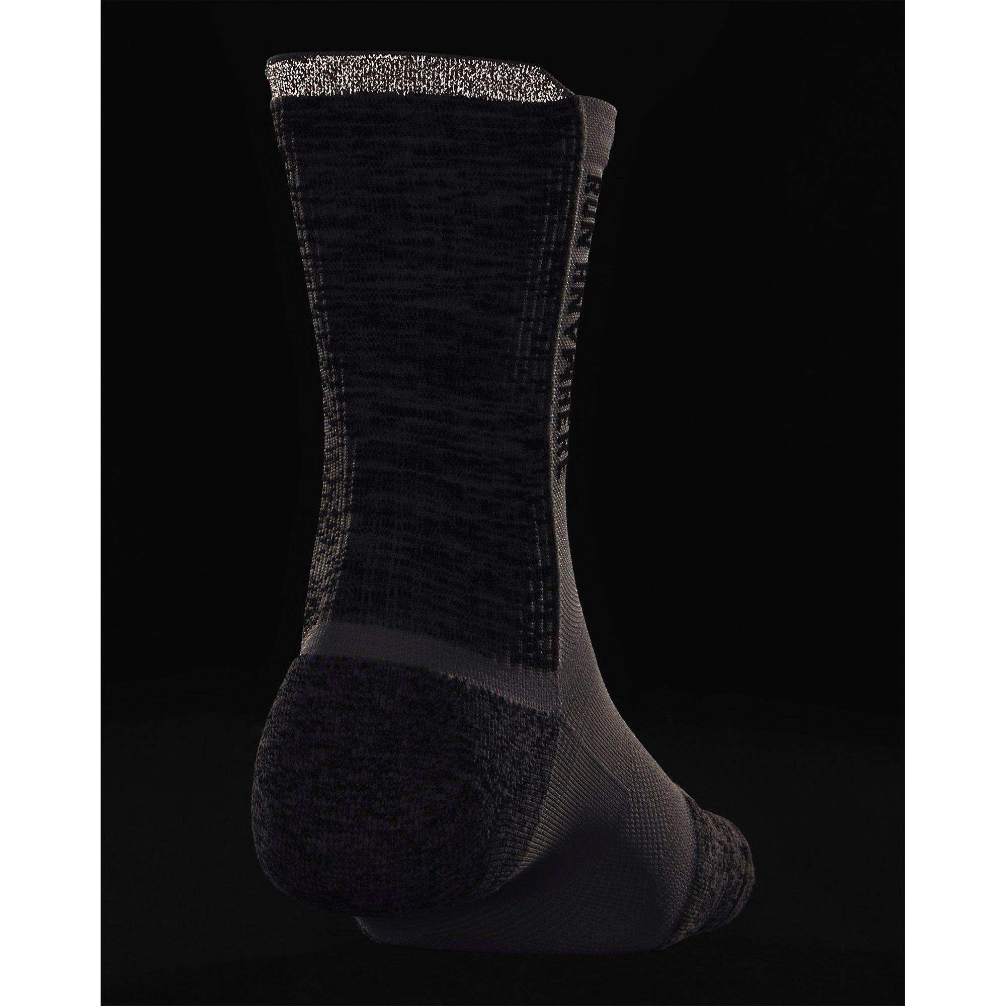 White - Under Armour - Adults Run Cushion Mid Crew Sock - 2