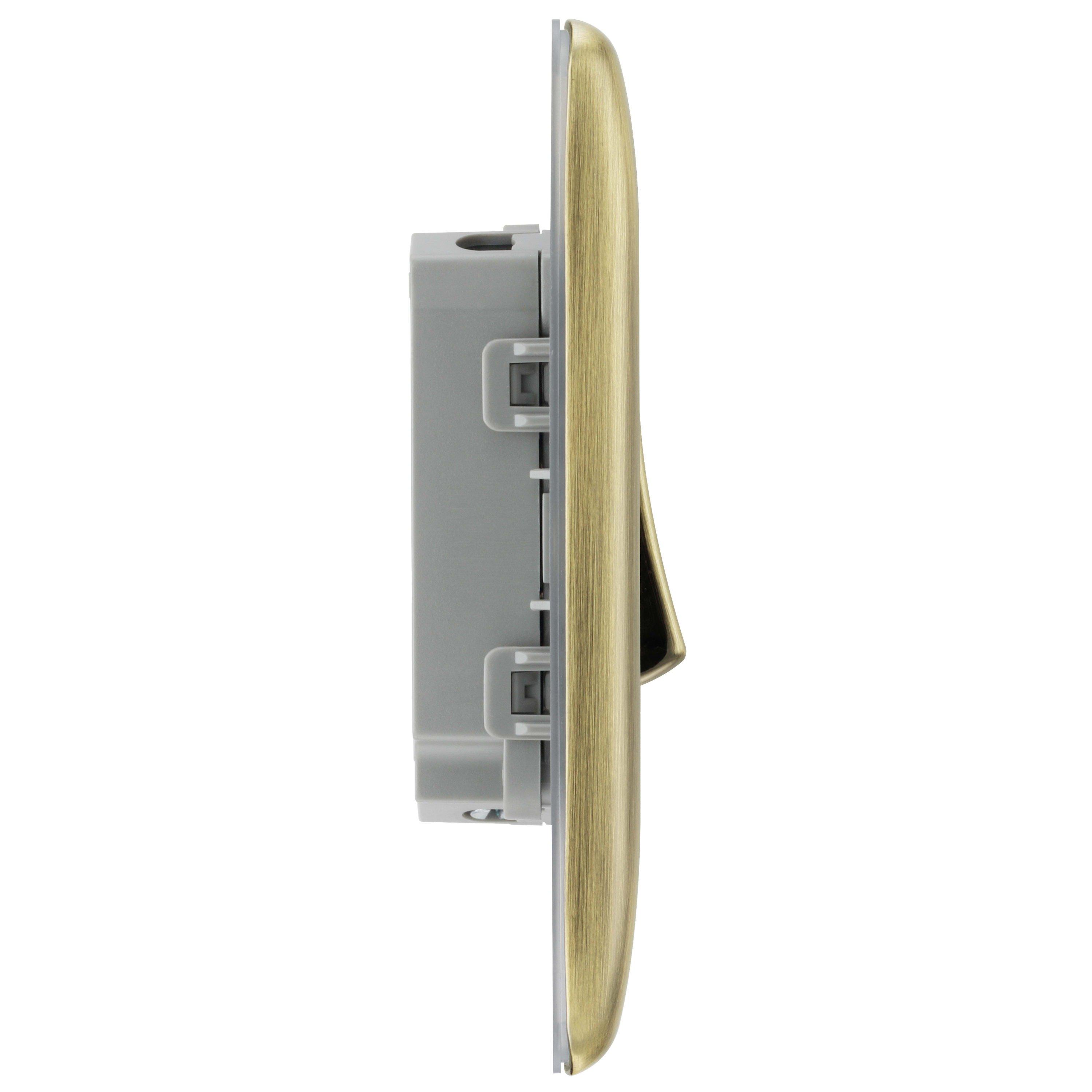 Antique Brass - BG - BG Nexus Metal Double Light Switch Antique Brass - 2
