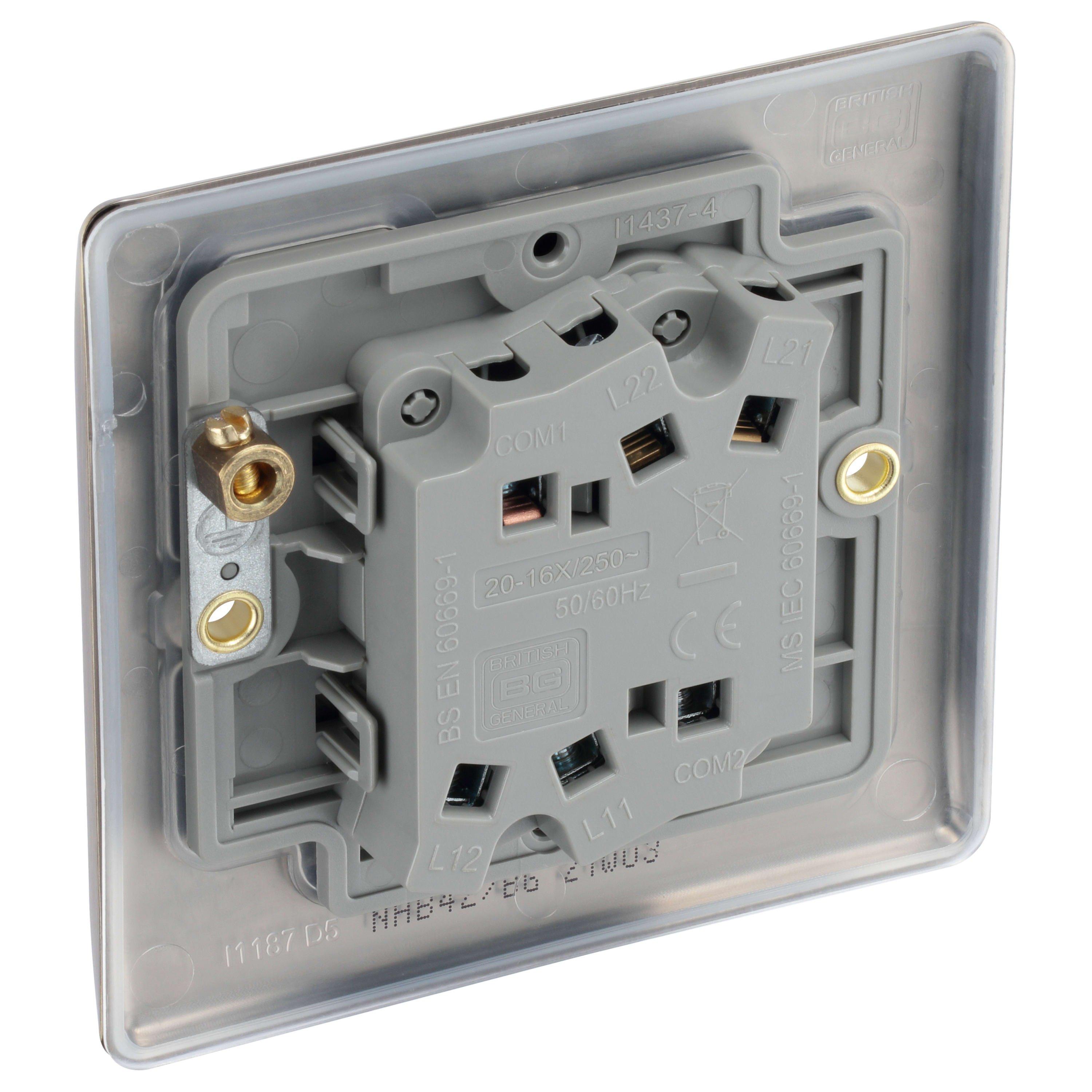 Antique Brass - BG - BG Nexus Metal Double Light Switch Antique Brass - 3