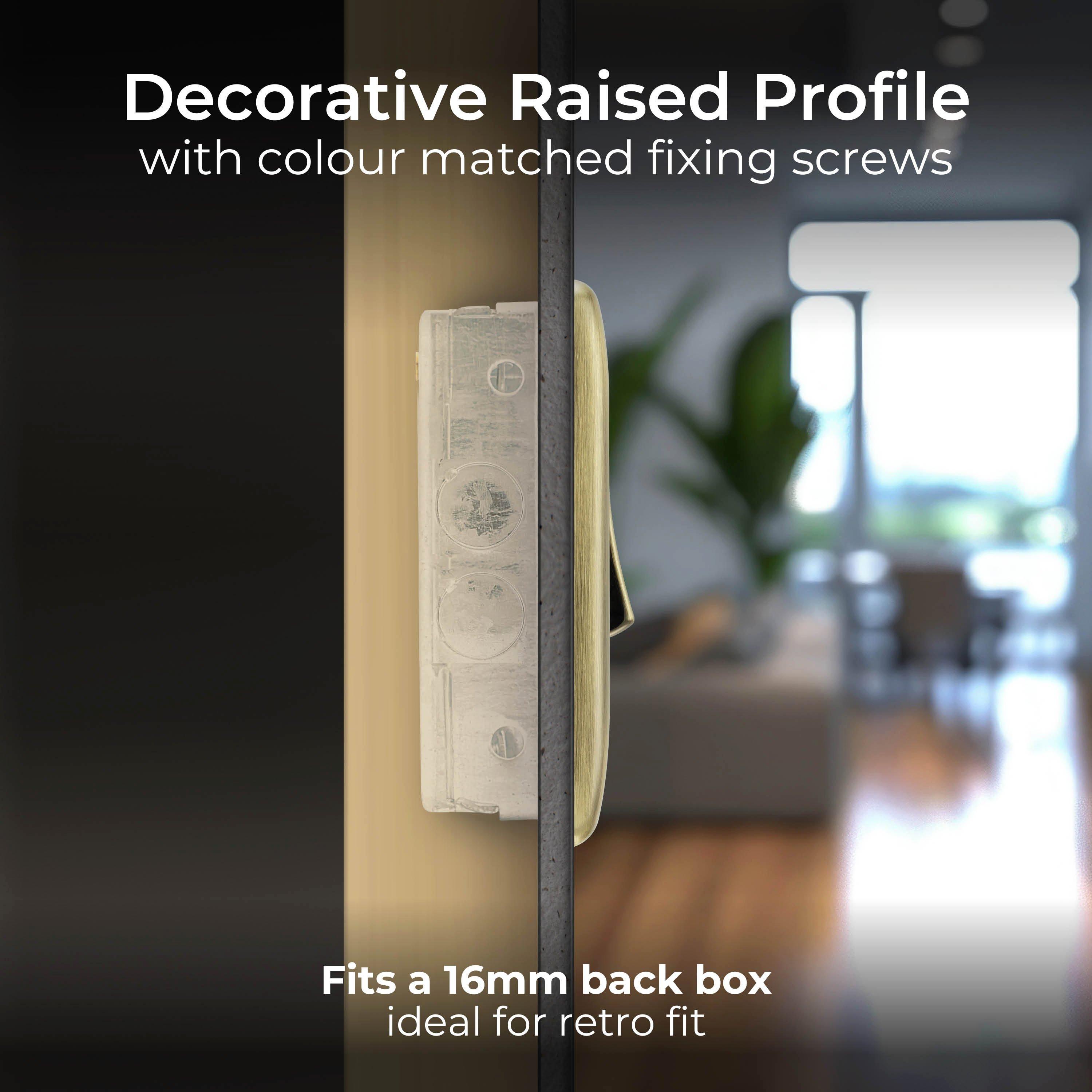 Antique Brass - BG - BG Nexus Metal Double Light Switch Antique Brass - 5