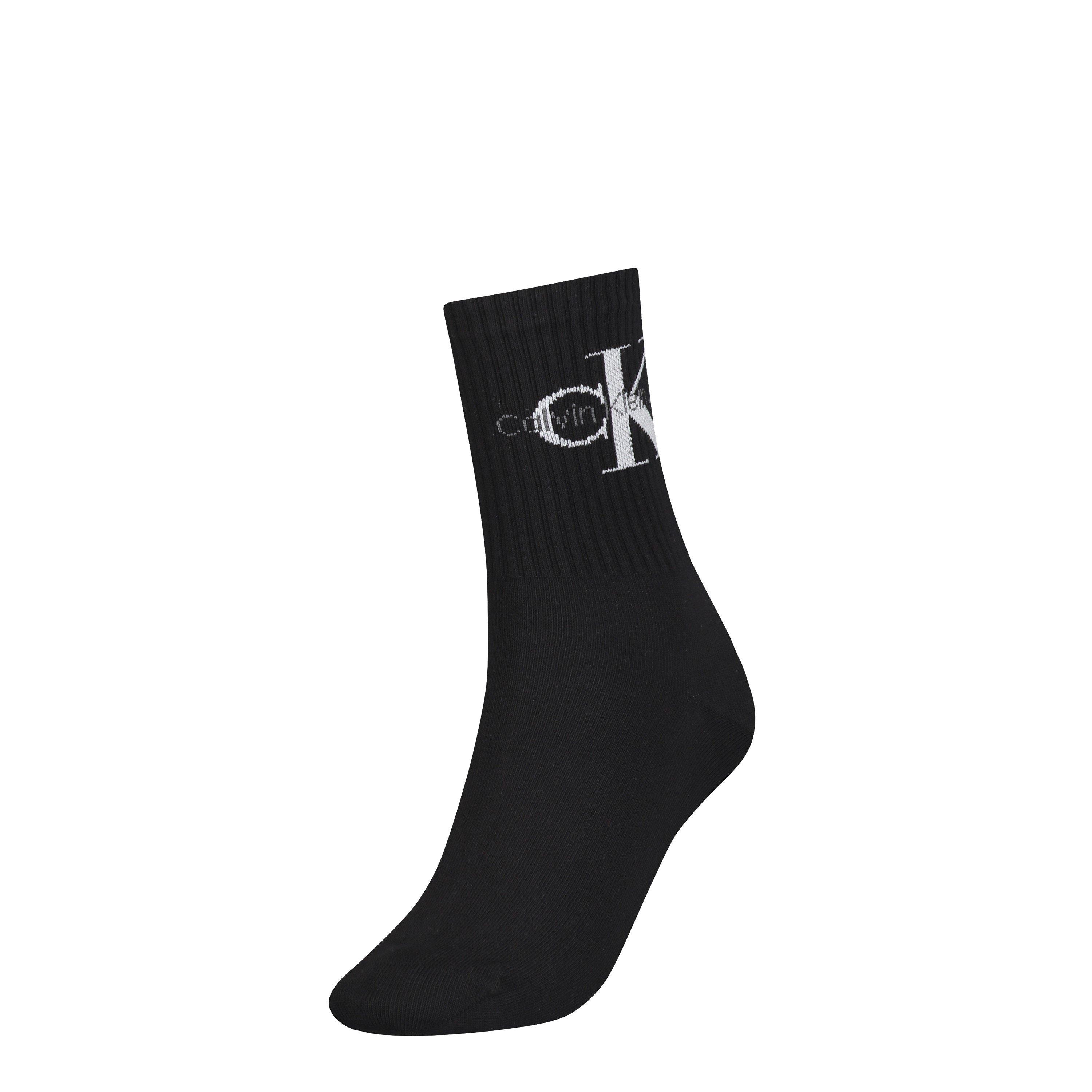 Black - Calvin Klein - Mono Logo Crew Socks - 1