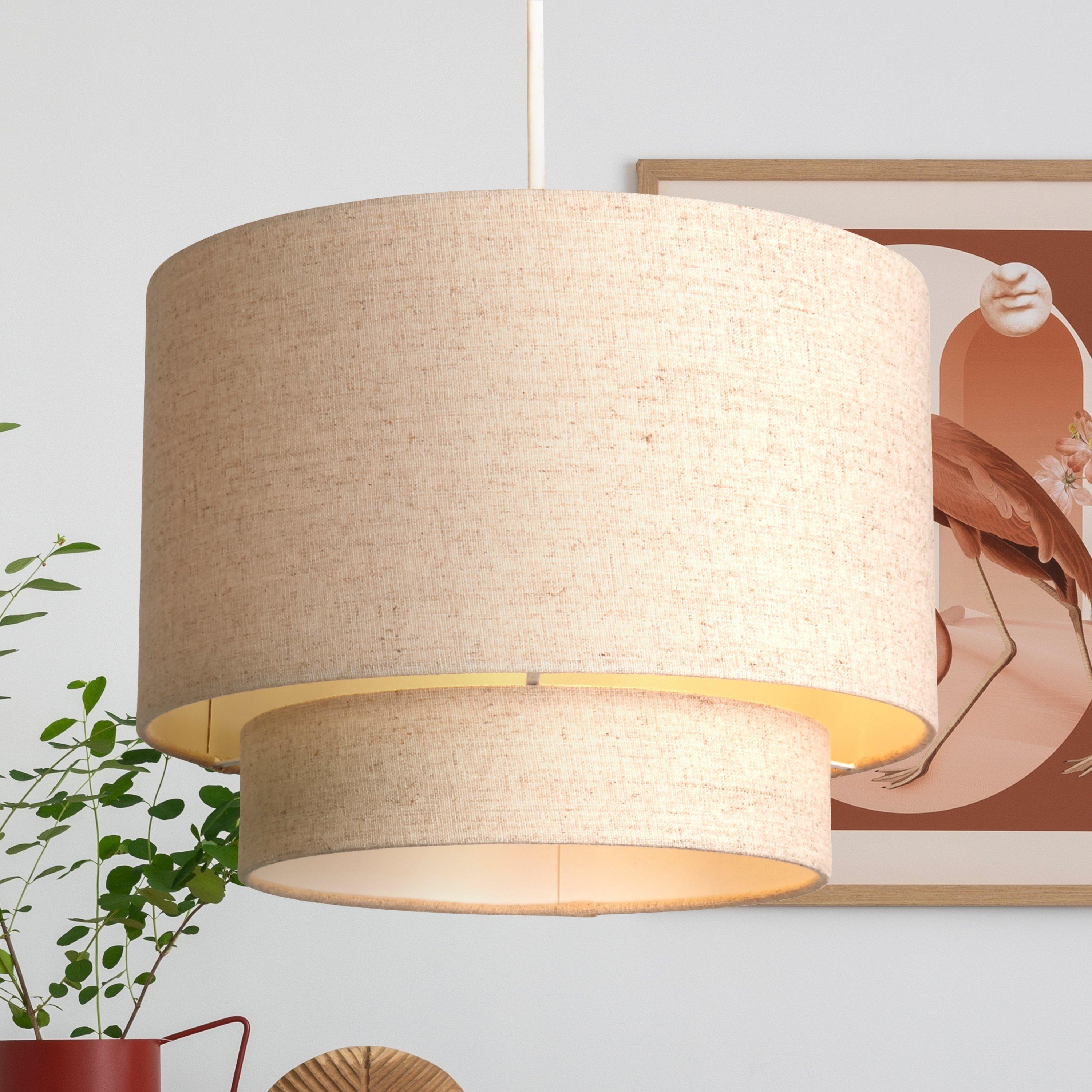 Lighting Collection  Alina 2 Tier Ceiling Shade Natural