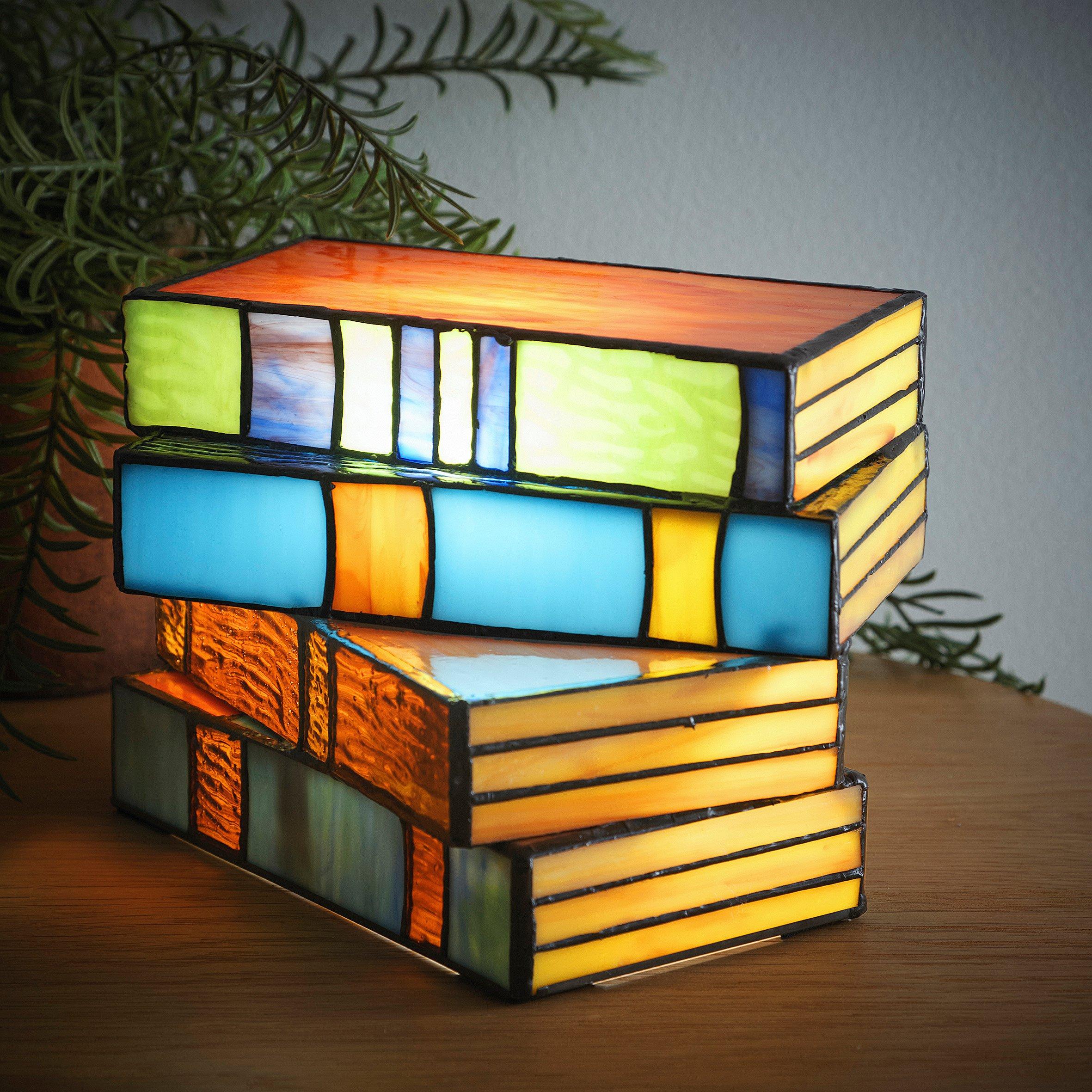 Multicolour - K Living - Tiffany Style Lamp in a Books design - 2