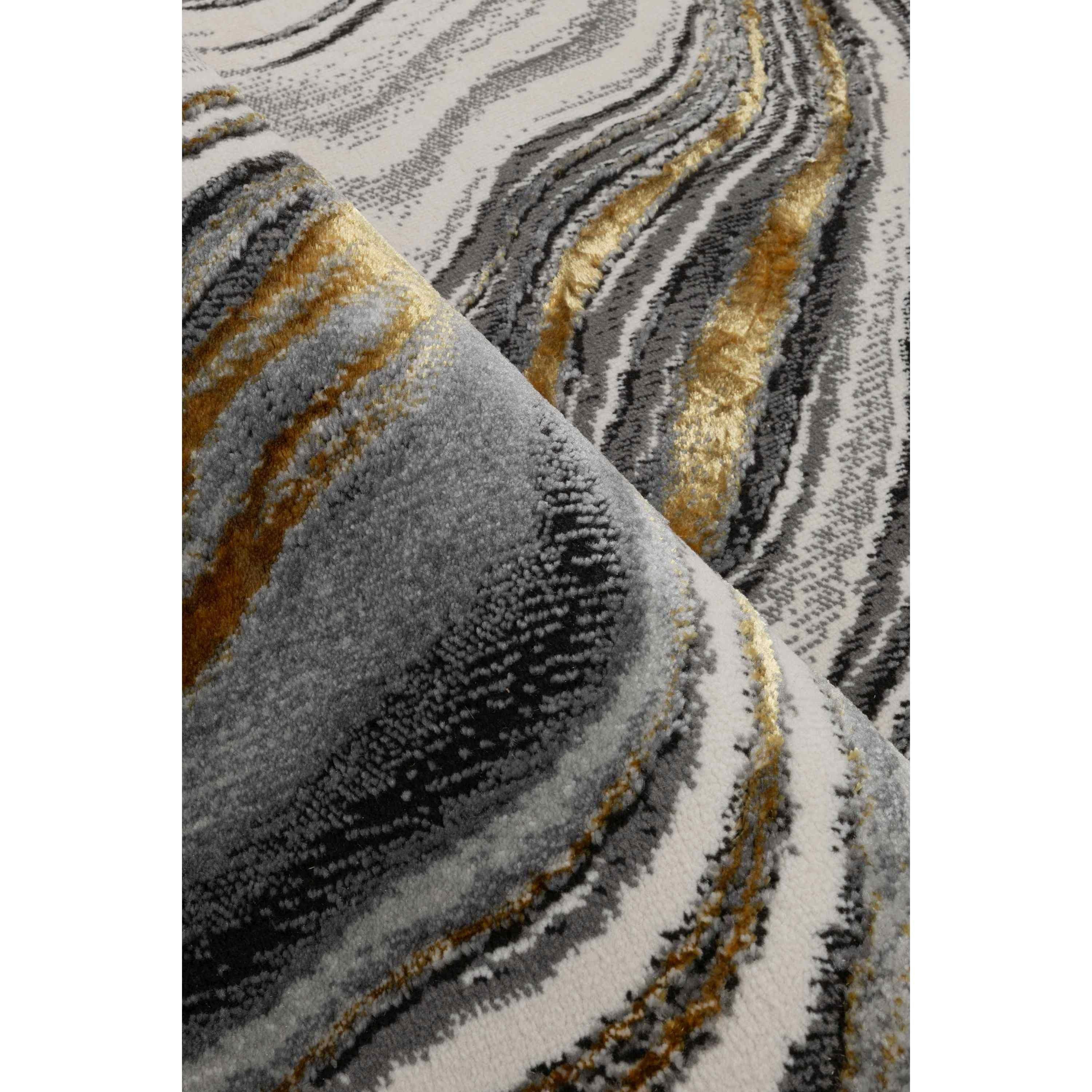Black/Gold - Homemaker - Dusk Black Gold Watercolour Rug - 5