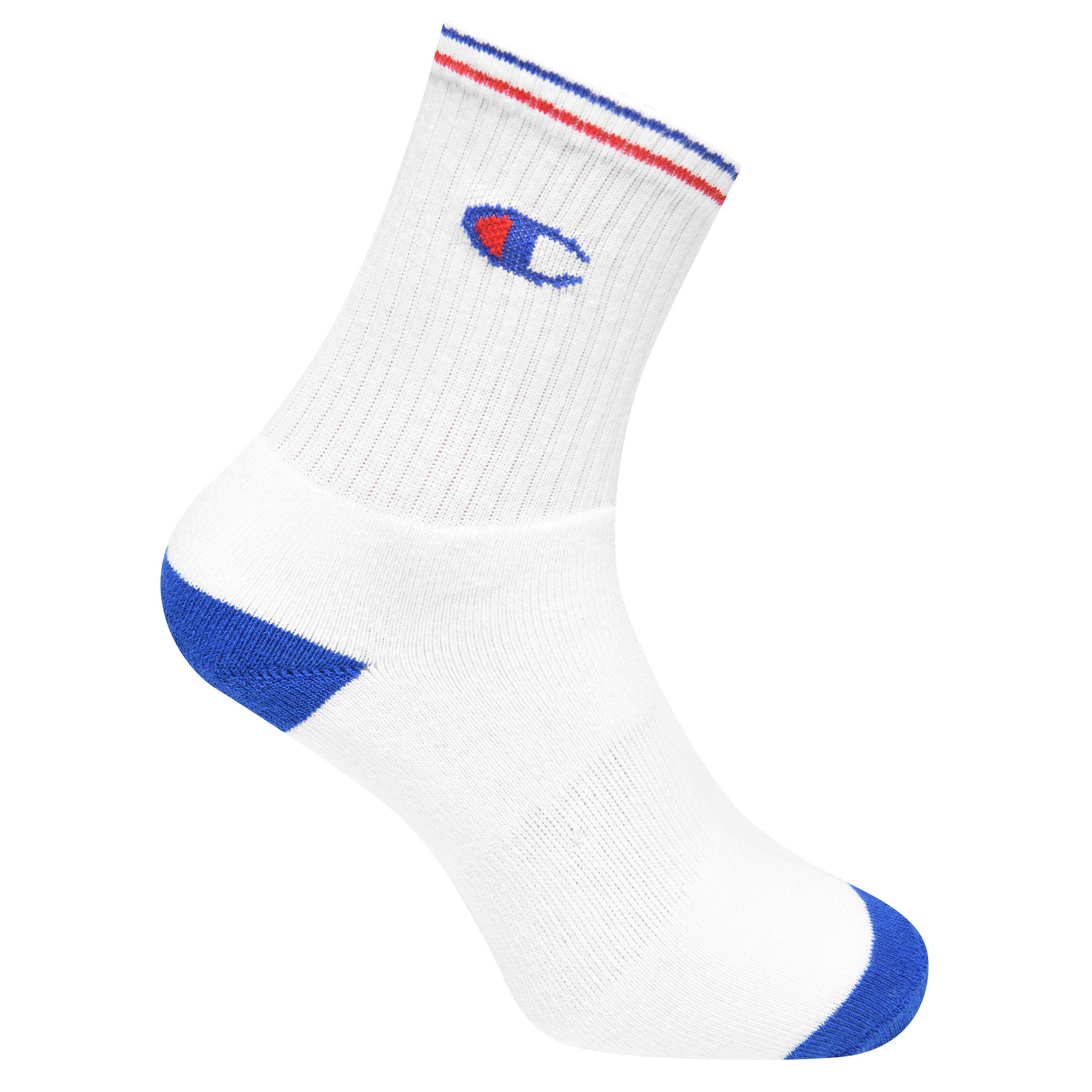 Blue/Red 8LX - Champion - 3 Pack Logo Crew Socks - 2