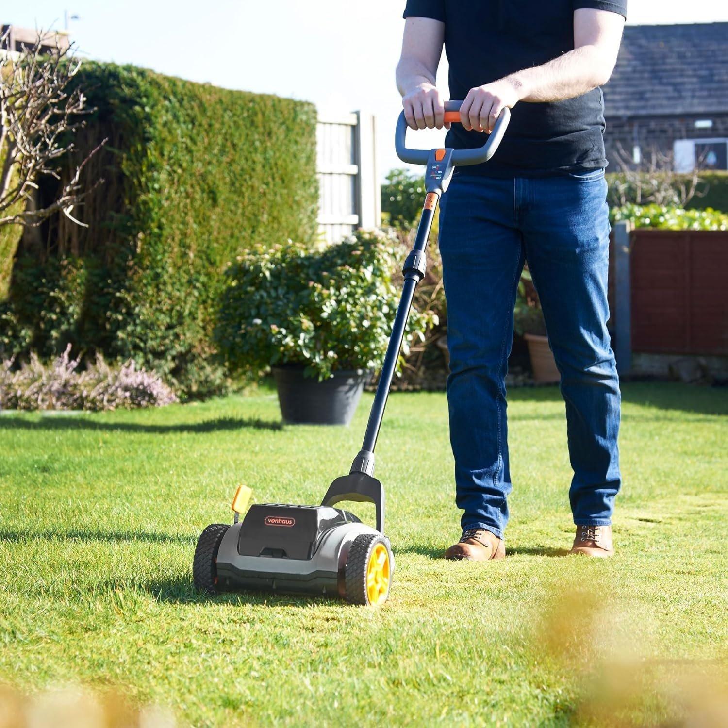 Grey - VonHaus - 18V Cordless Mini Lawn Mower - 3