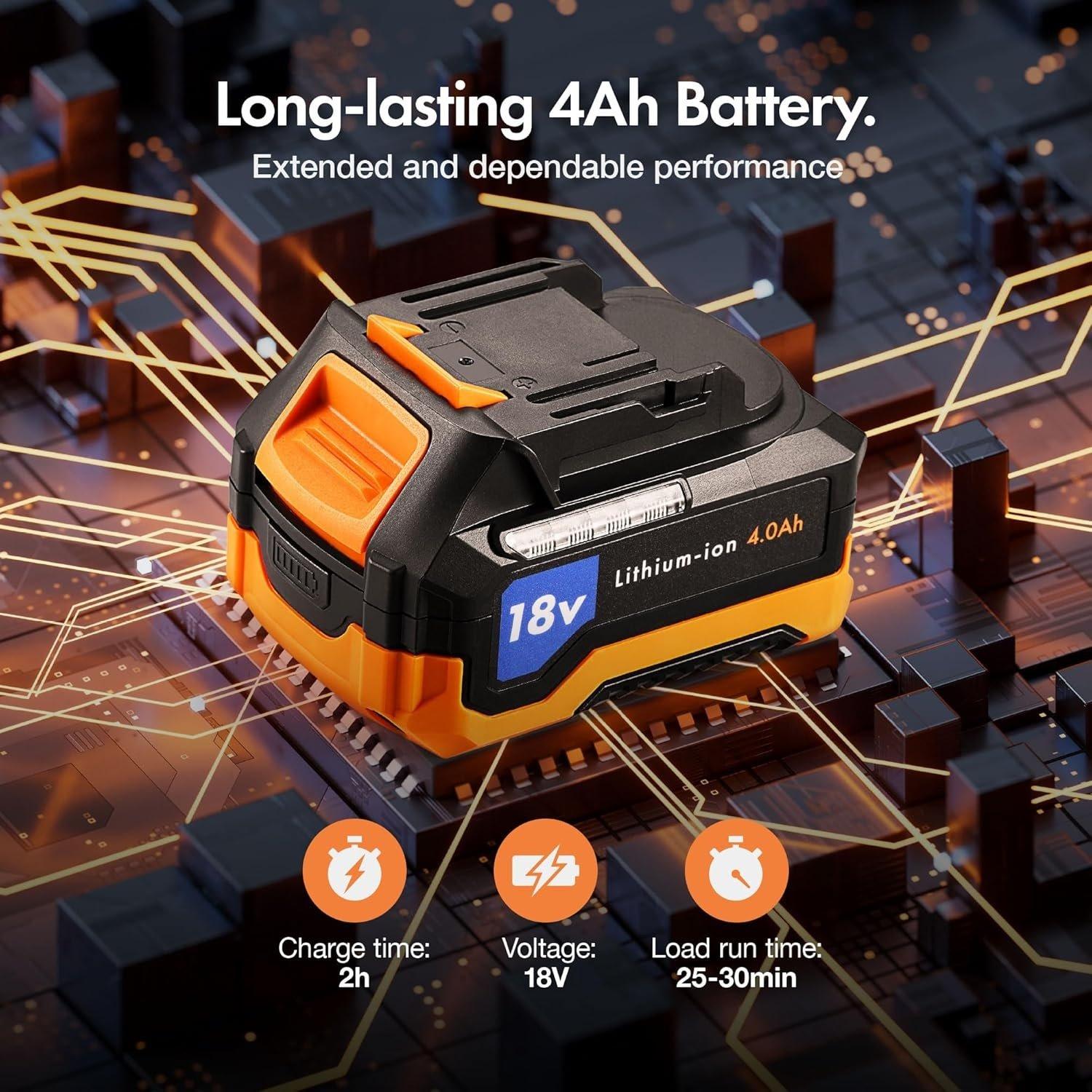 Grey - VonHaus - 18V Cordless Mini Lawn Mower - 6