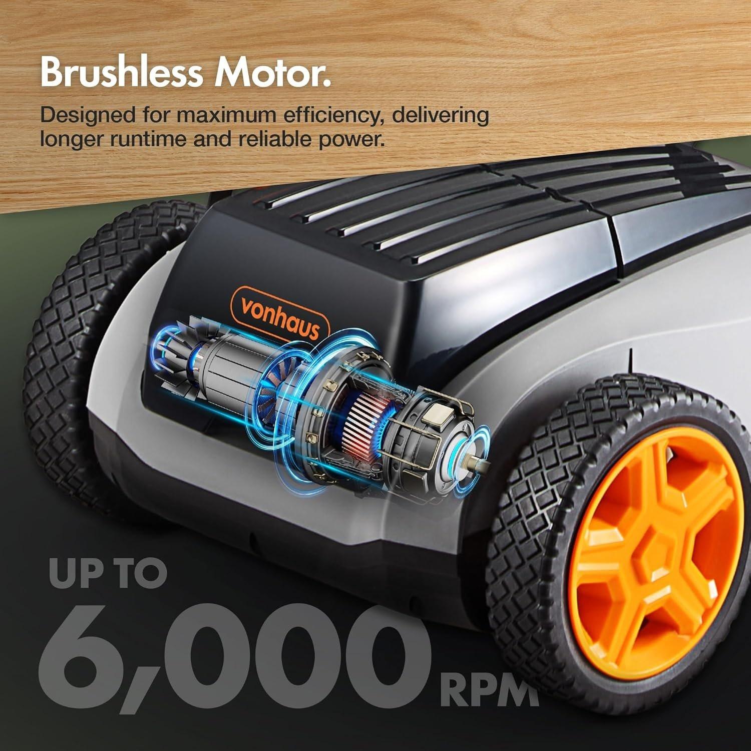 Grey - VonHaus - 18V Cordless Mini Lawn Mower - 9