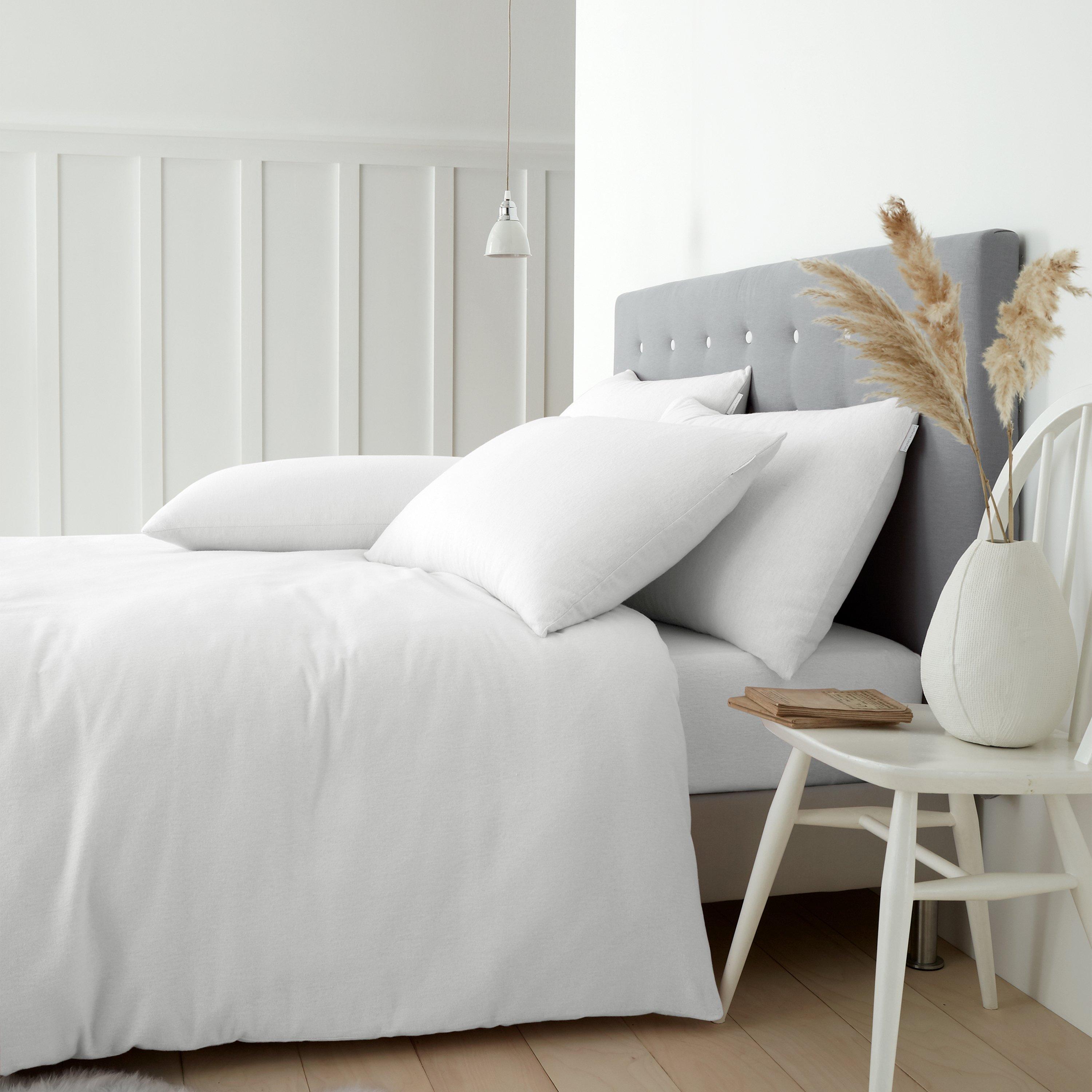 Catherine Lansfield  Brushed Cotton Duvet Cover Set - White - Super King