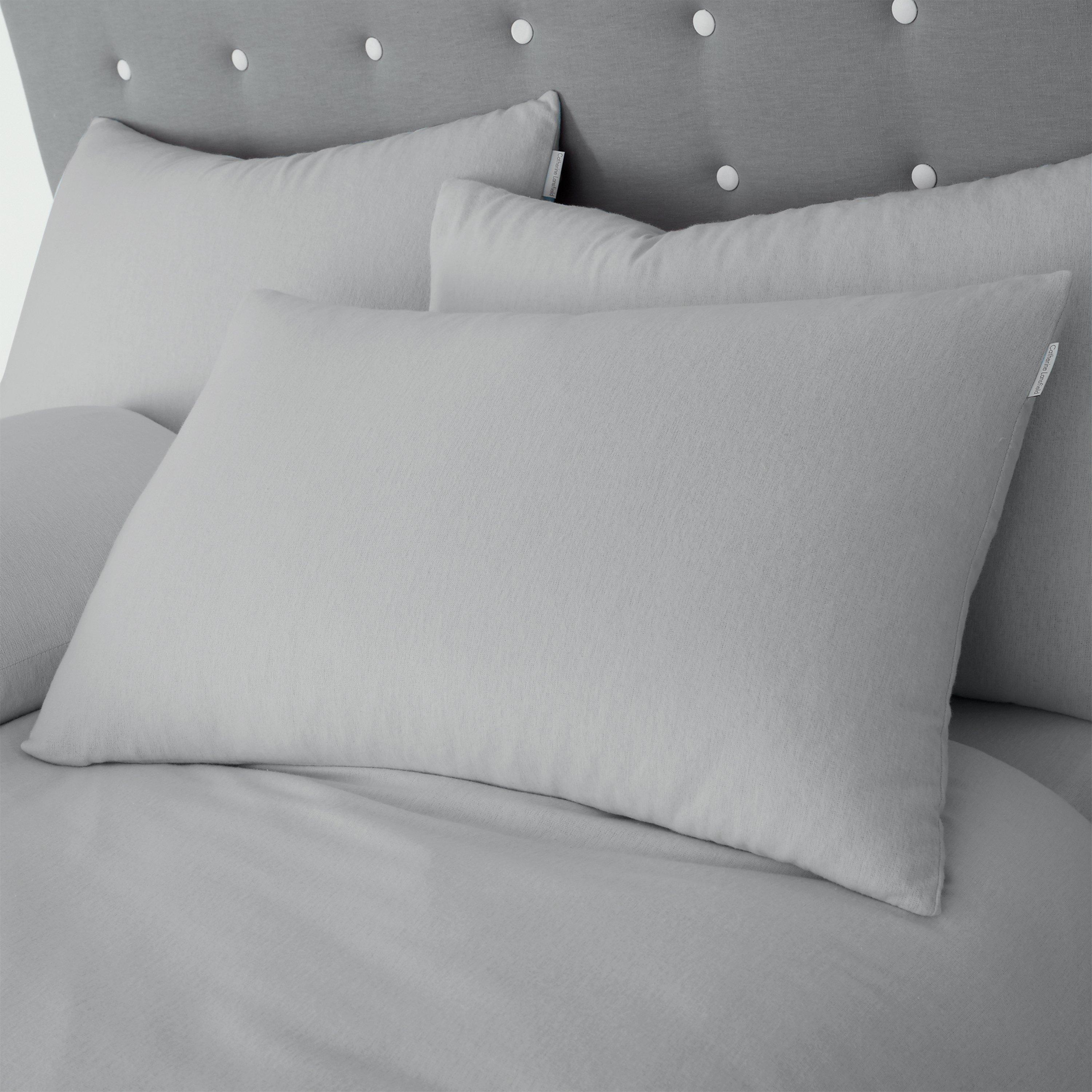Grey - Catherine Lansfield - Brushed Cotton Duvet Cover Set - 2