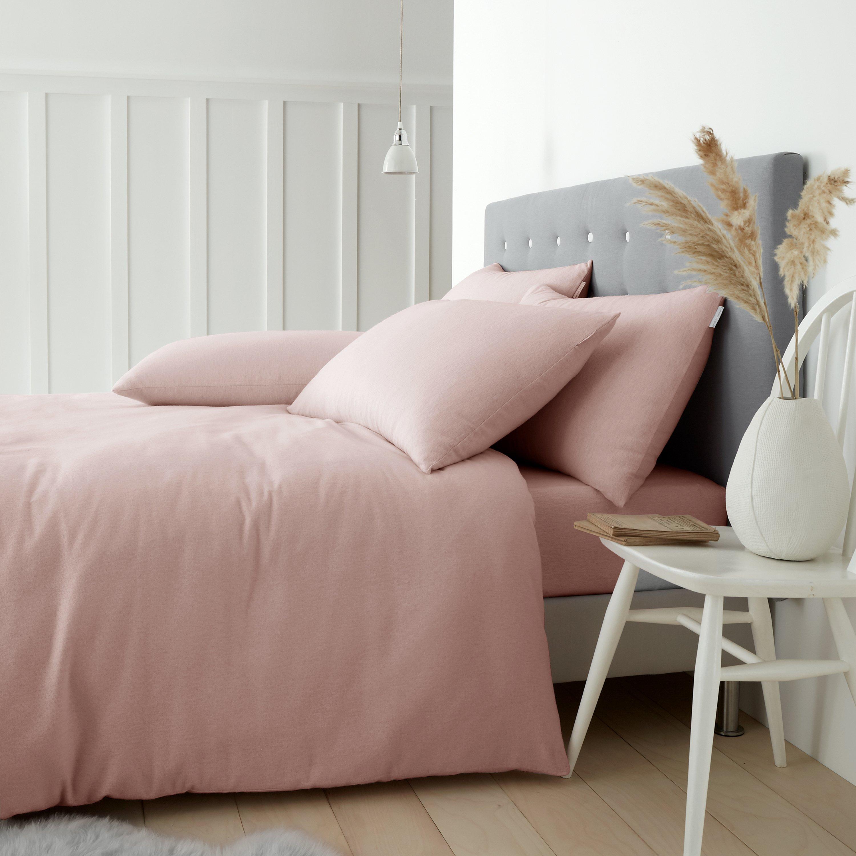 Pink - Catherine Lansfield - Brushed Cotton Duvet Cover Set - 1