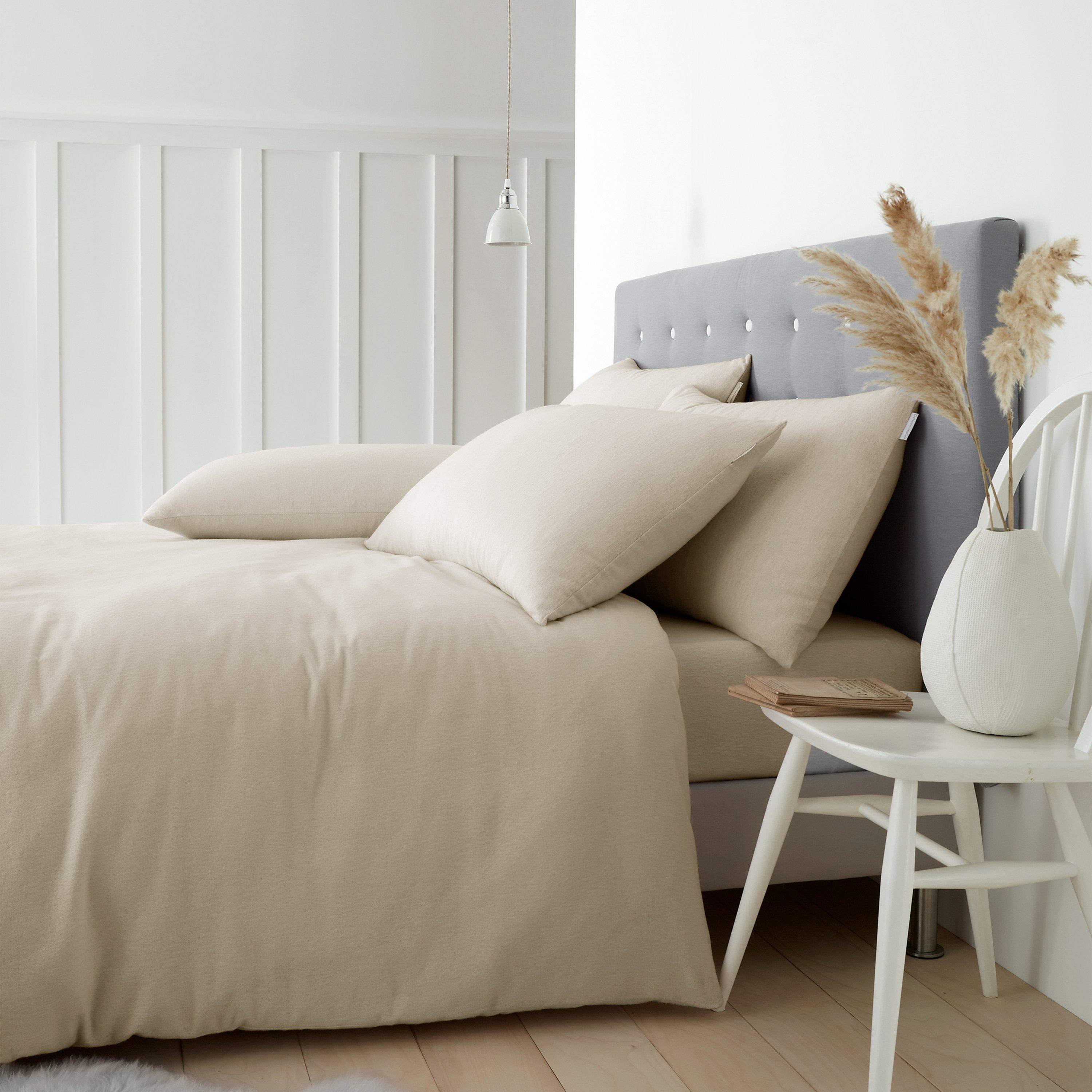 Catherine Lansfield  Brushed Cotton Duvet Cover Set - Cream - Double