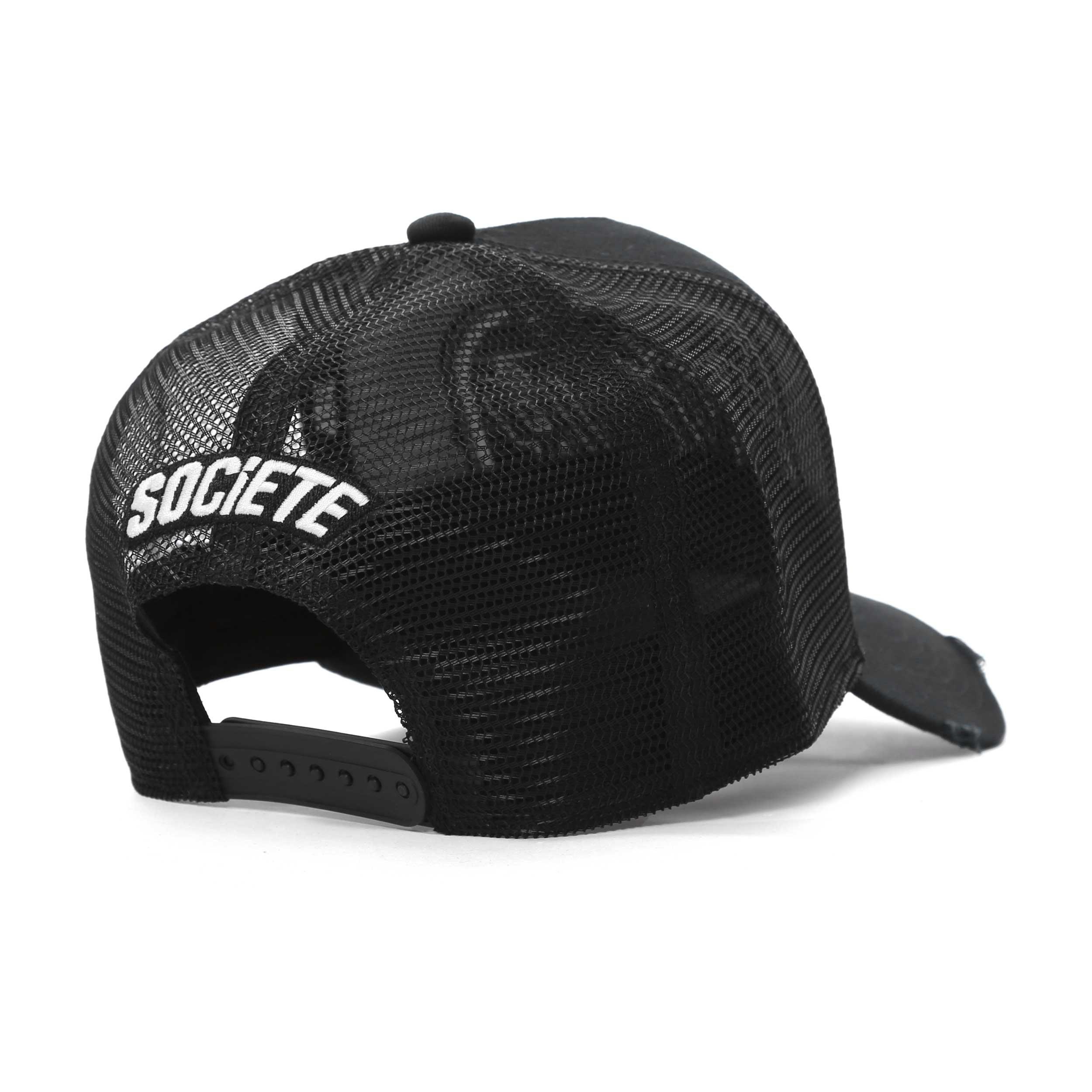 Grijs/Zwart - Societe Noir - Men's Script Mesh Trucker Cap - 2