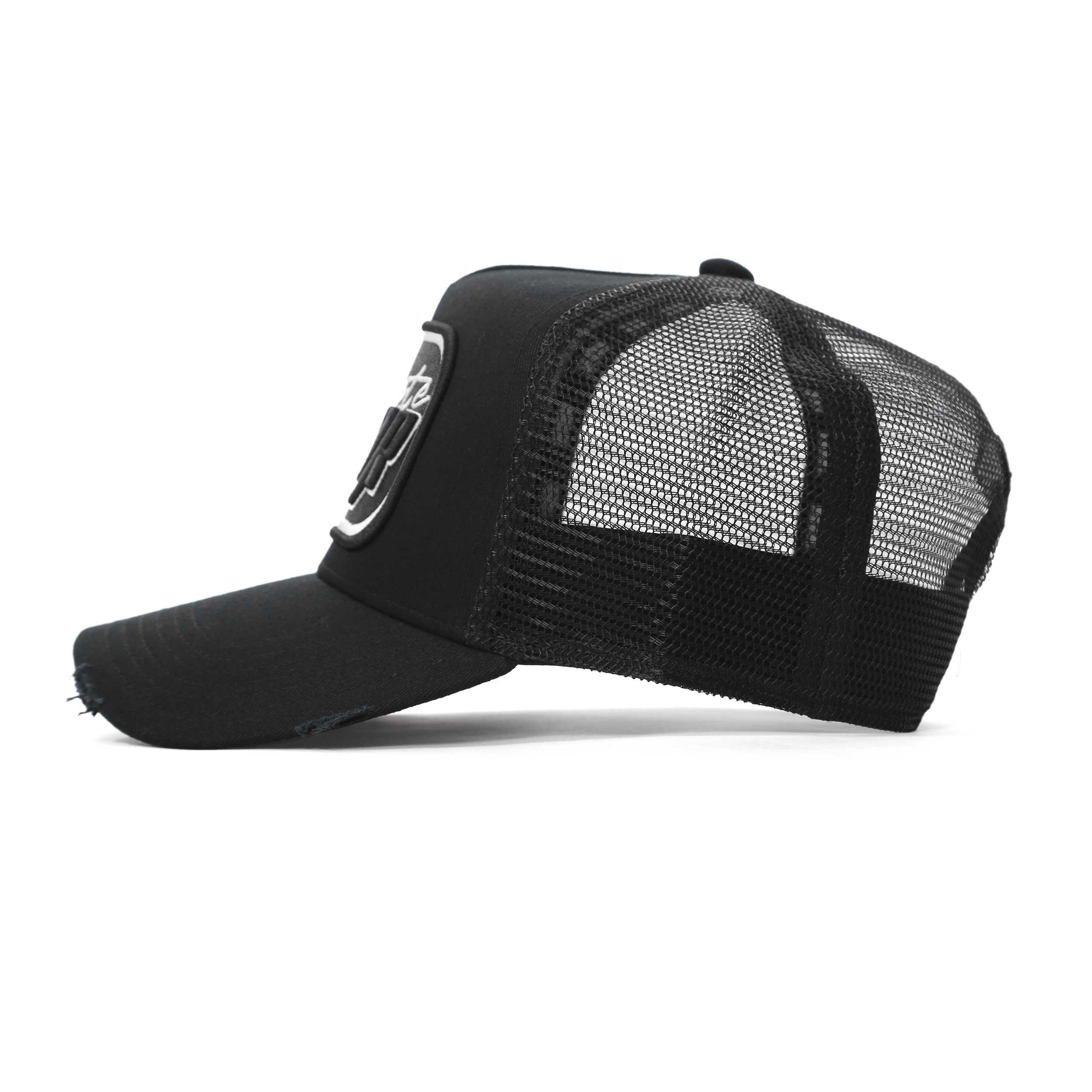 Grijs/Zwart - Societe Noir - Men's Script Mesh Trucker Cap - 3