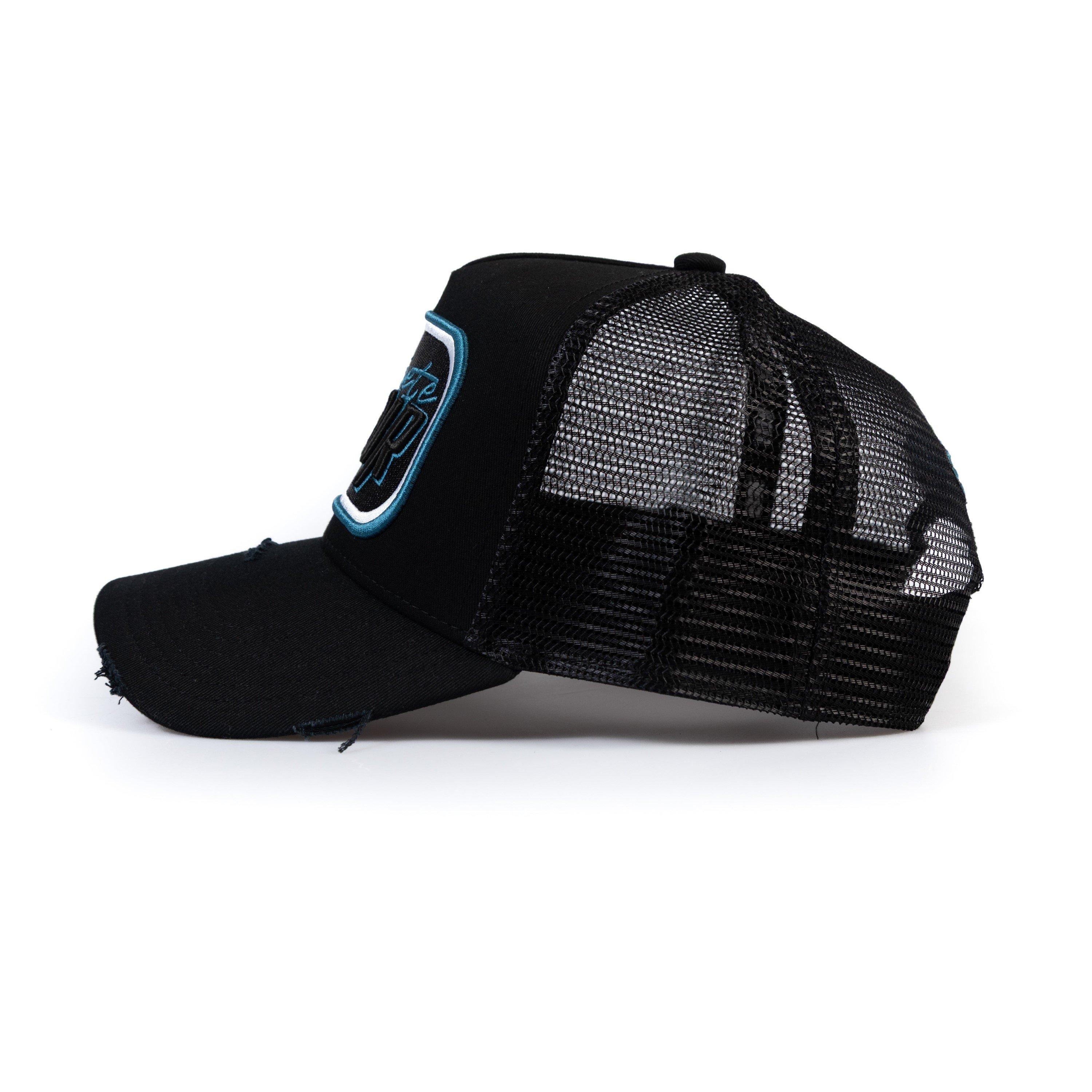 Blue Steel - Societe Noir - Men's Script Mesh Trucker Cap - 3