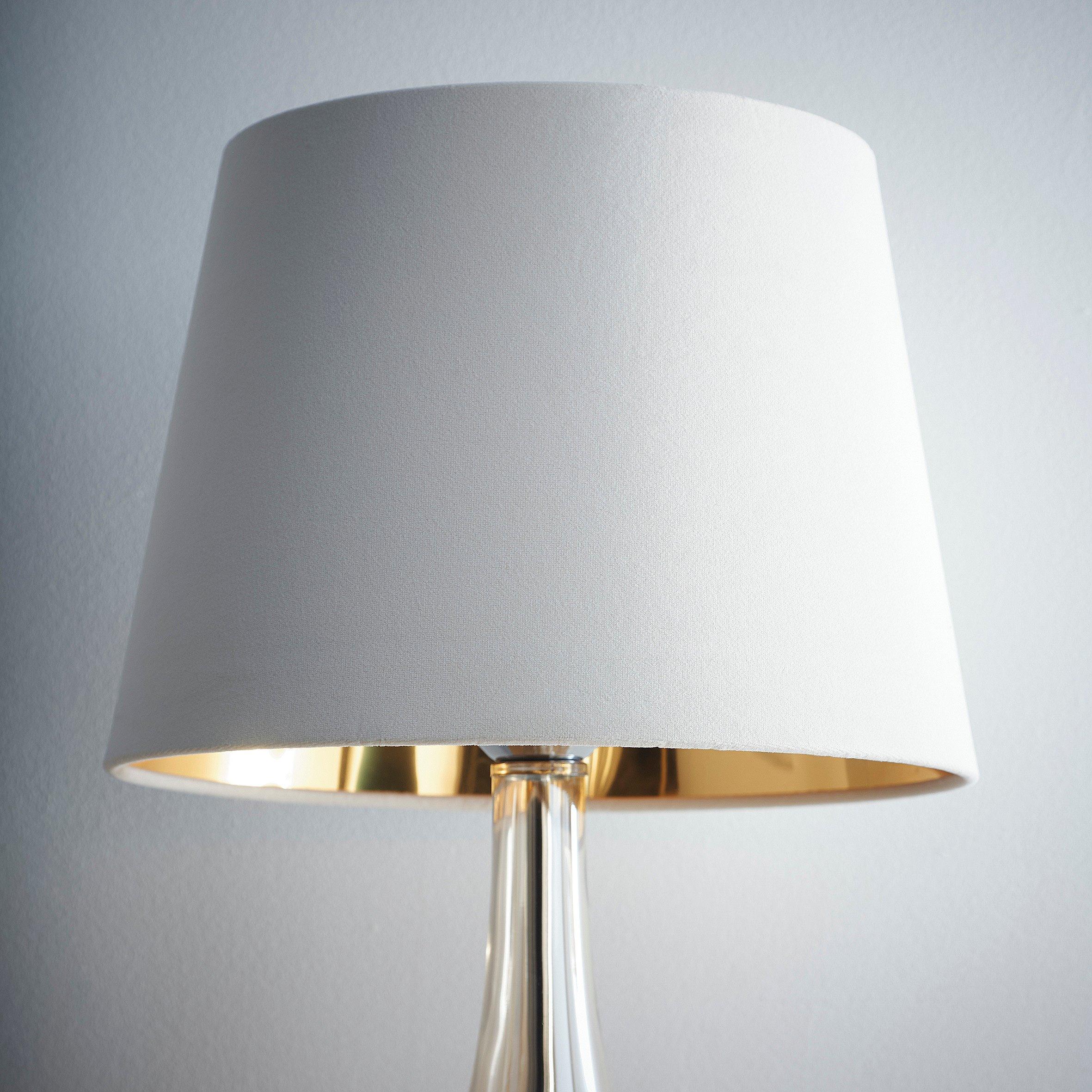 Cream - K Living - Cream Velvet Empire Light Shade Gold Inner - 1