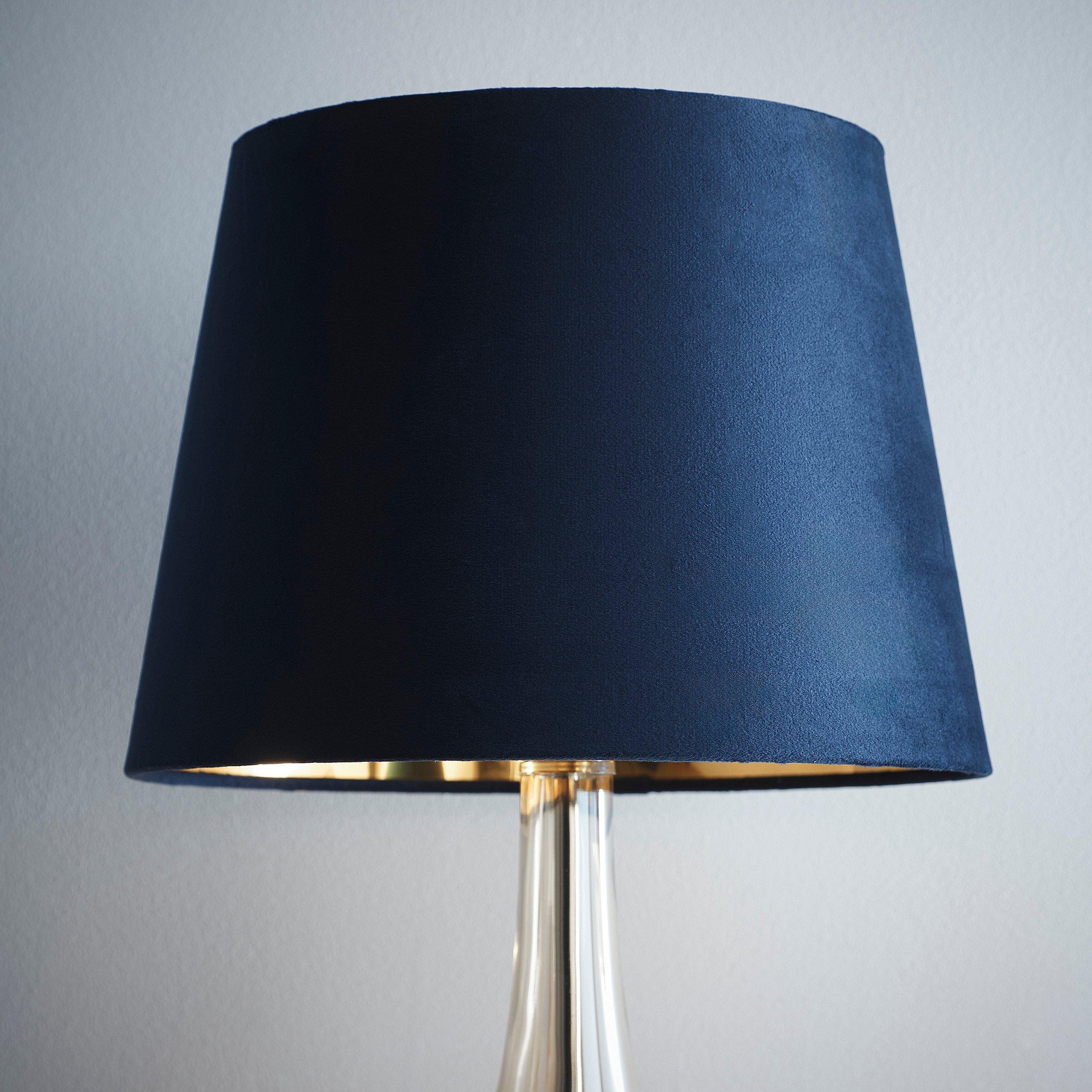 Navy - K Living - Navy Velvet Empire Light Shade Gold Inner - 1