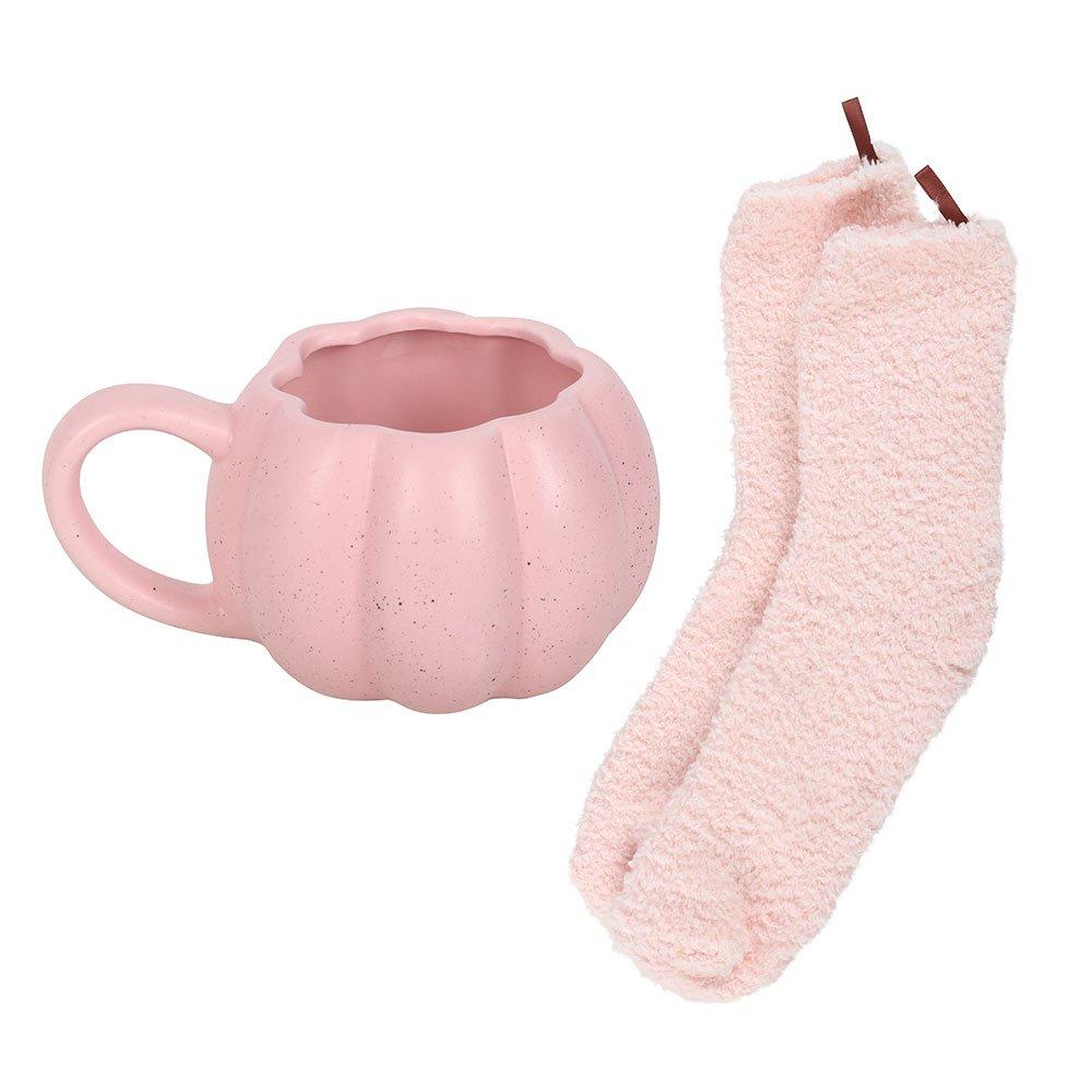 Pink - Something Different - Pink Pumpkin Mug and Socks Set - 4