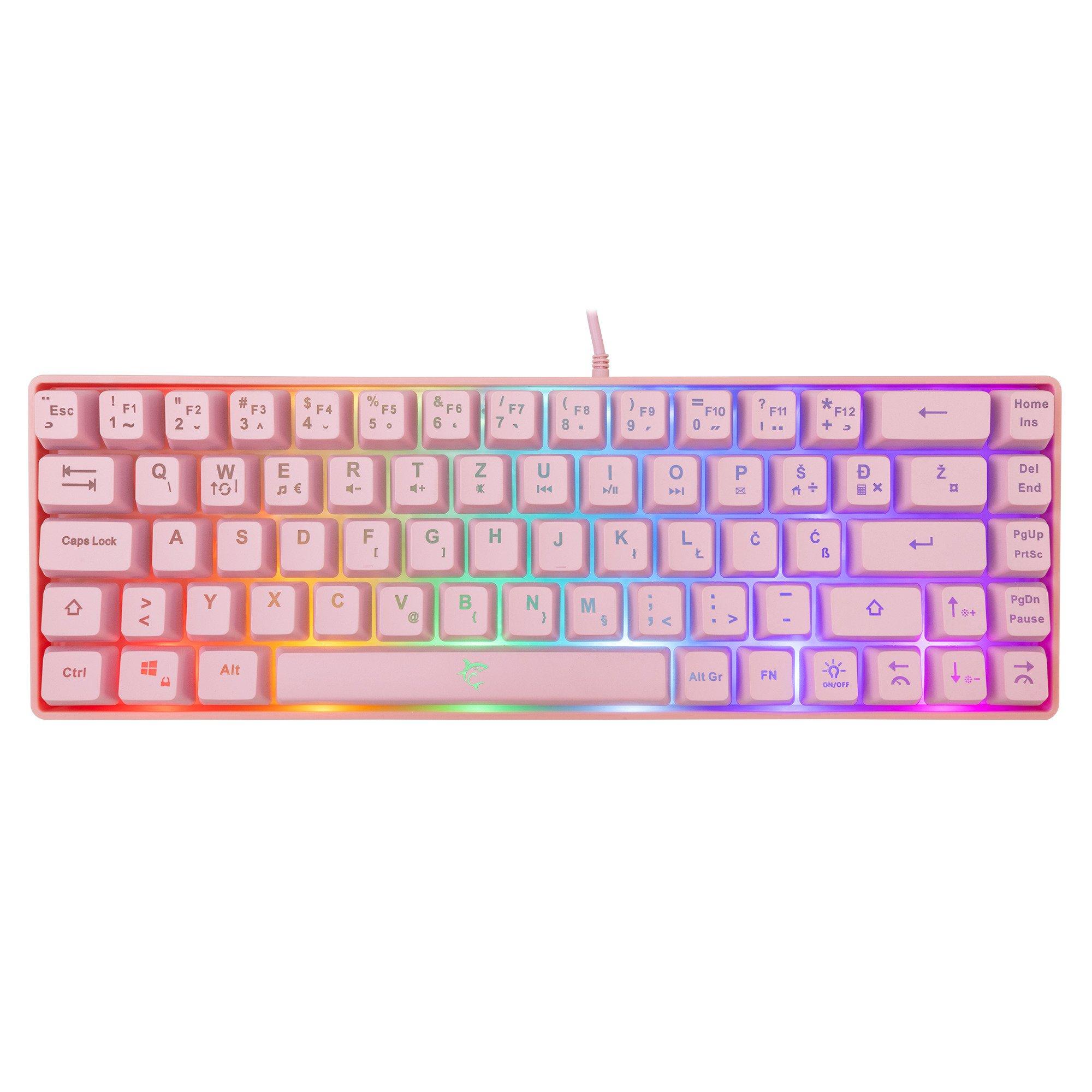 Pink - White Shark - Ronin Gaming Keyboard - 1