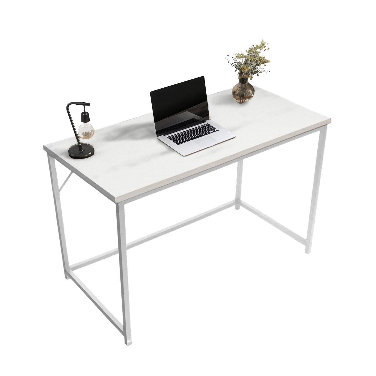 White - House of Home - Computer Desk with White Metal Frame Versatile - 2