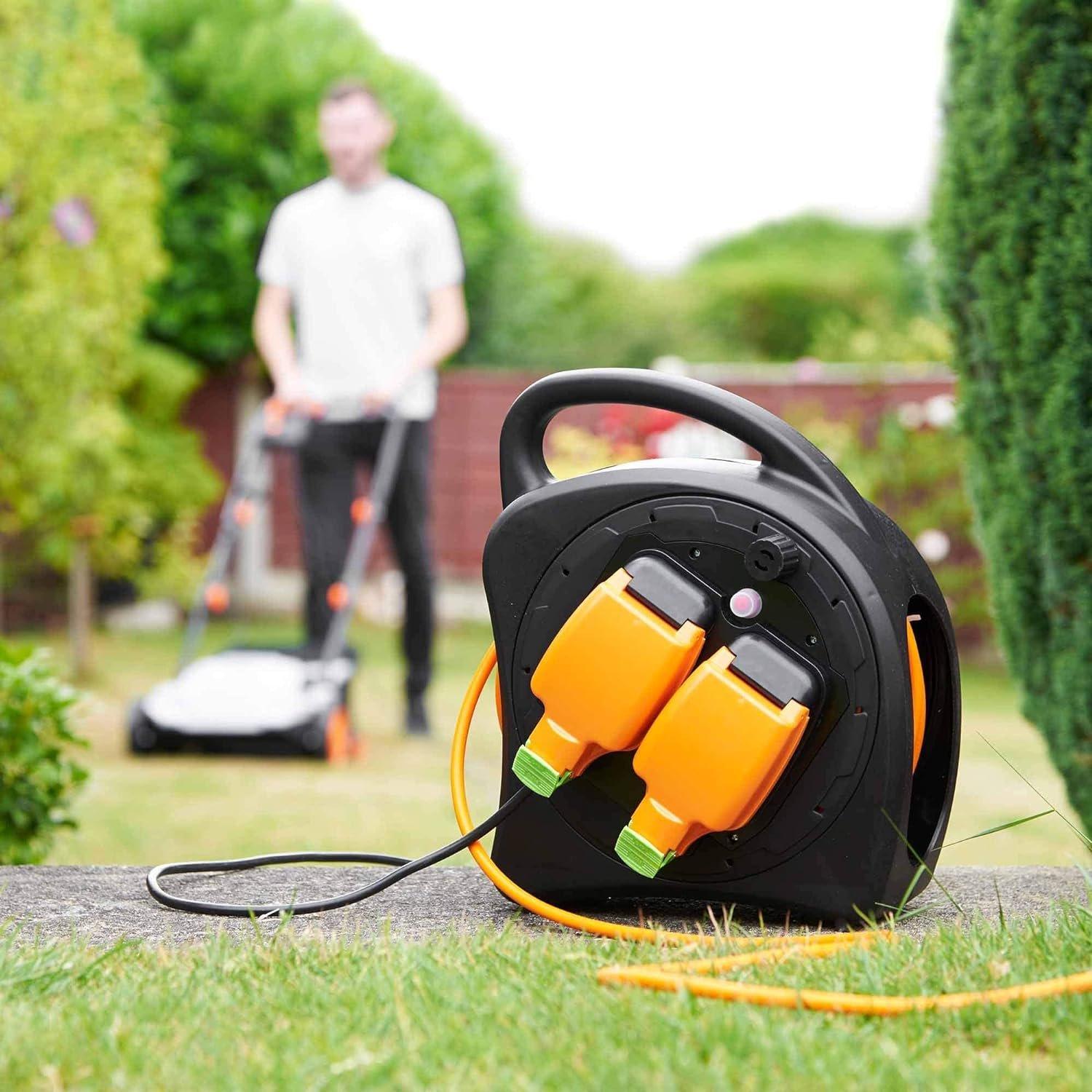 Orange - VonHaus - VonHaus 25M Double Socket Weatherproof Extension - 2