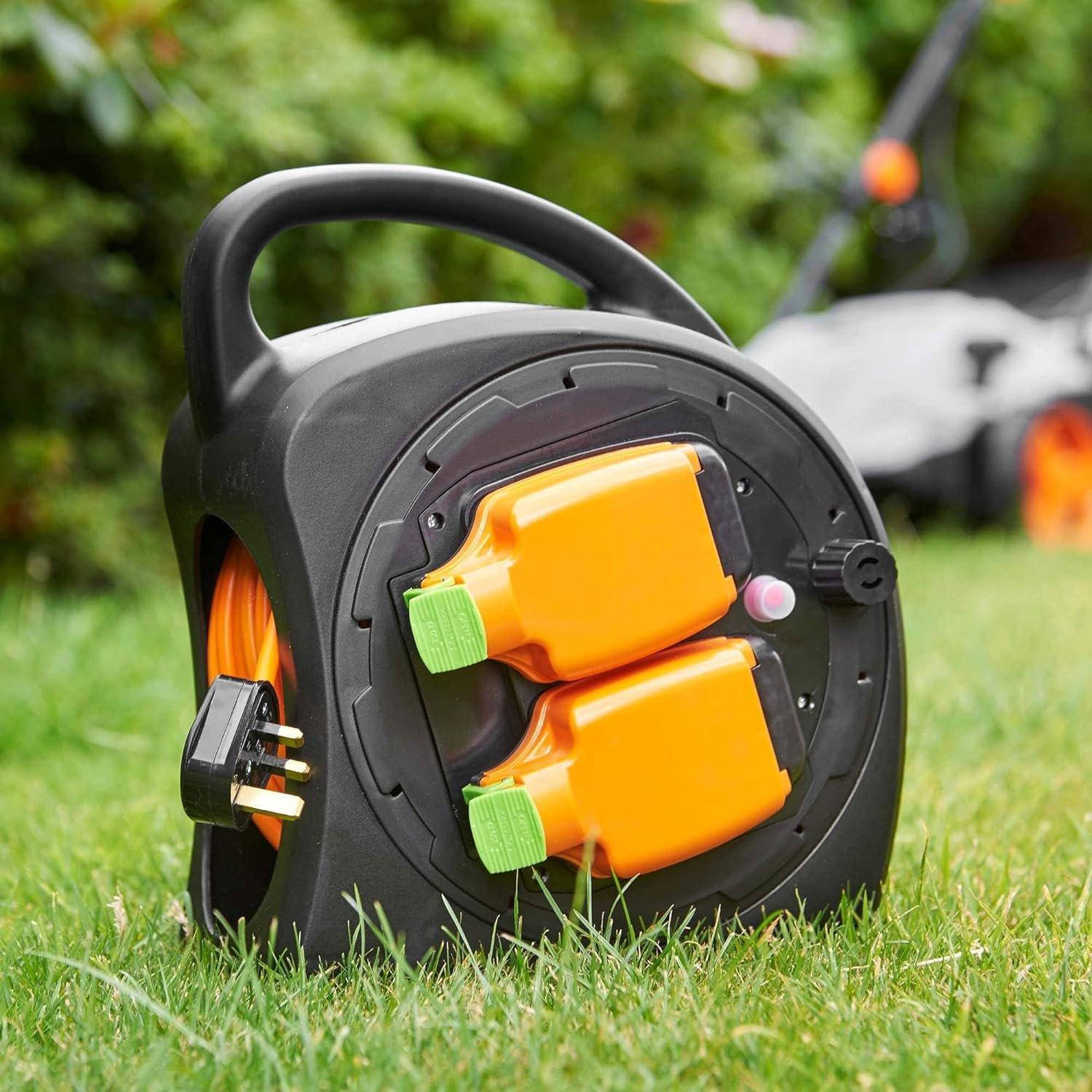 Orange - VonHaus - VonHaus 25M Double Socket Weatherproof Extension - 4