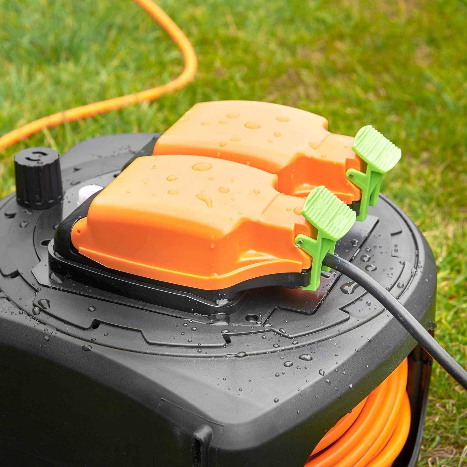 Orange - VonHaus - VonHaus 25M Double Socket Weatherproof Extension - 5