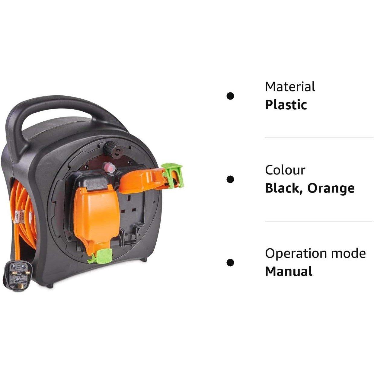 Orange - VonHaus - VonHaus 25M Double Socket Weatherproof Extension - 9