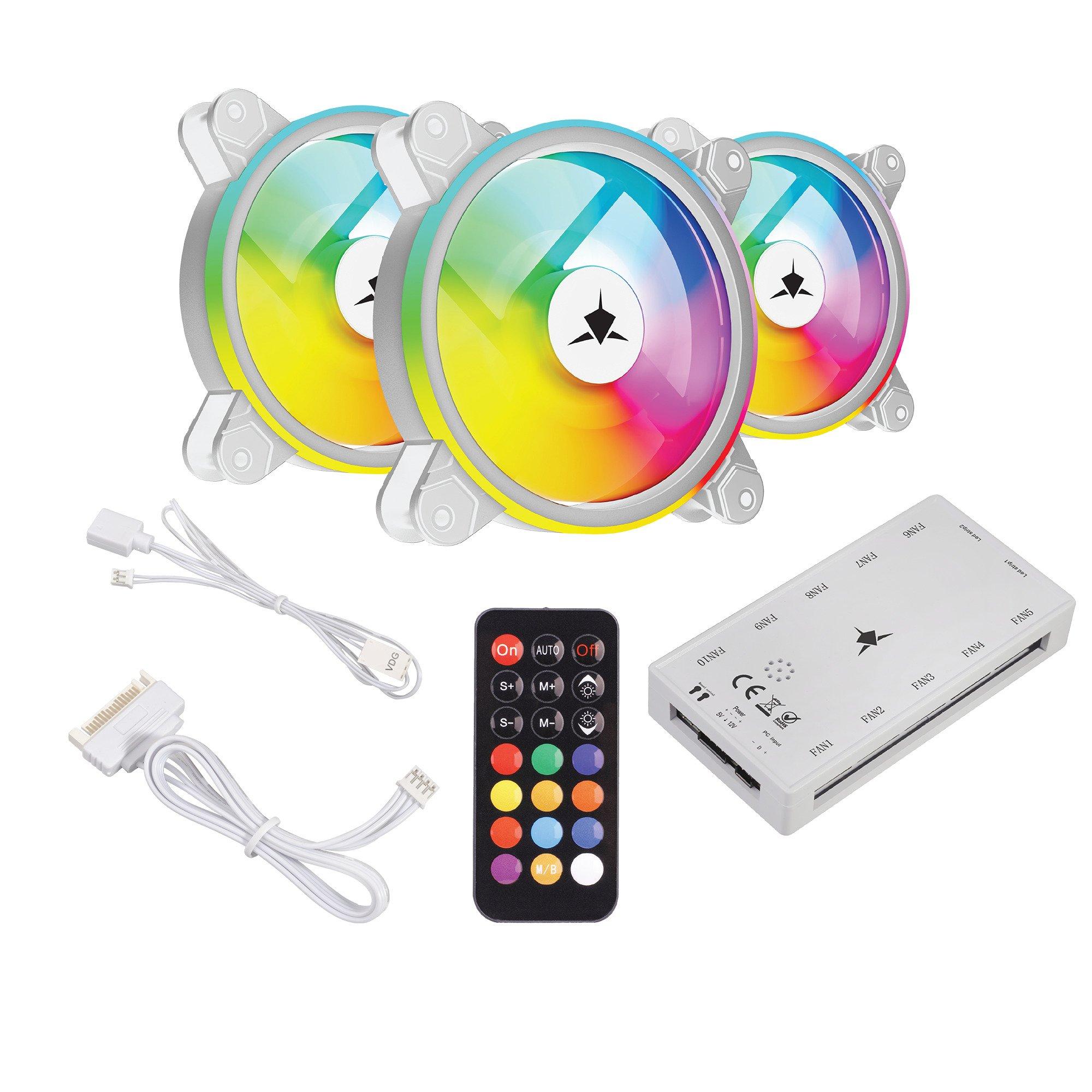 White - White Shark - Nebula-2 PC LED Fans Set of 3 - 1