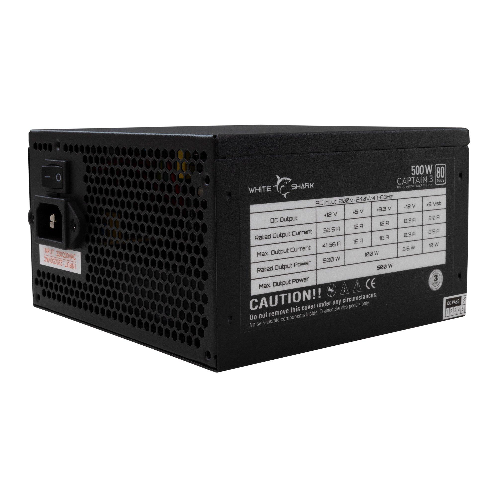 Black - White Shark - Captain-3 PC Power Supply - 3