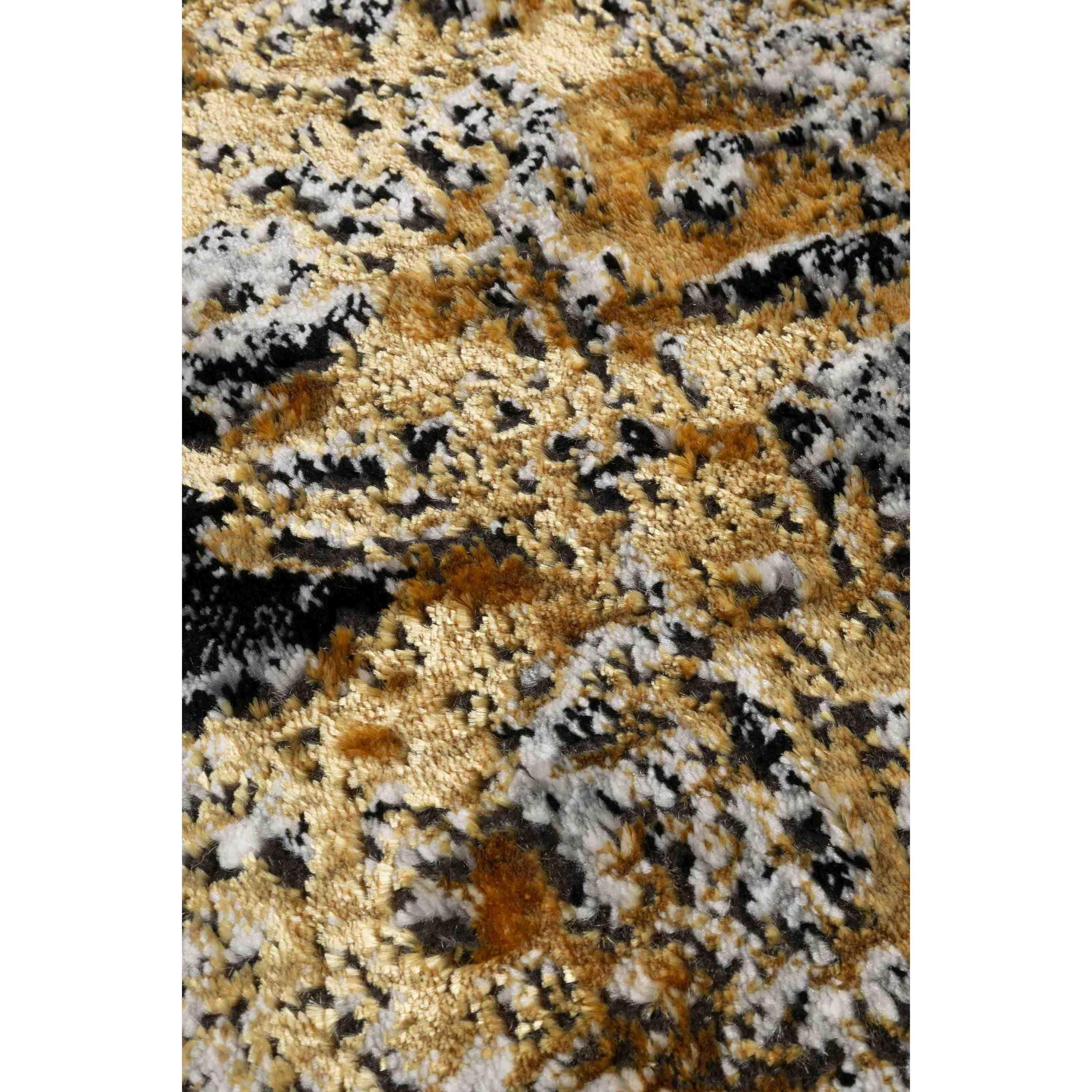 Black/Gold - Homemaker - Dusk Black Gold Marble Rug - 4