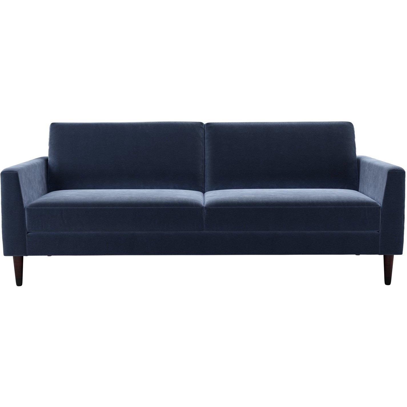 Jack Wills  Jude 3 Seat Sofabed In Velvet - Navy - 3 Seat Sof