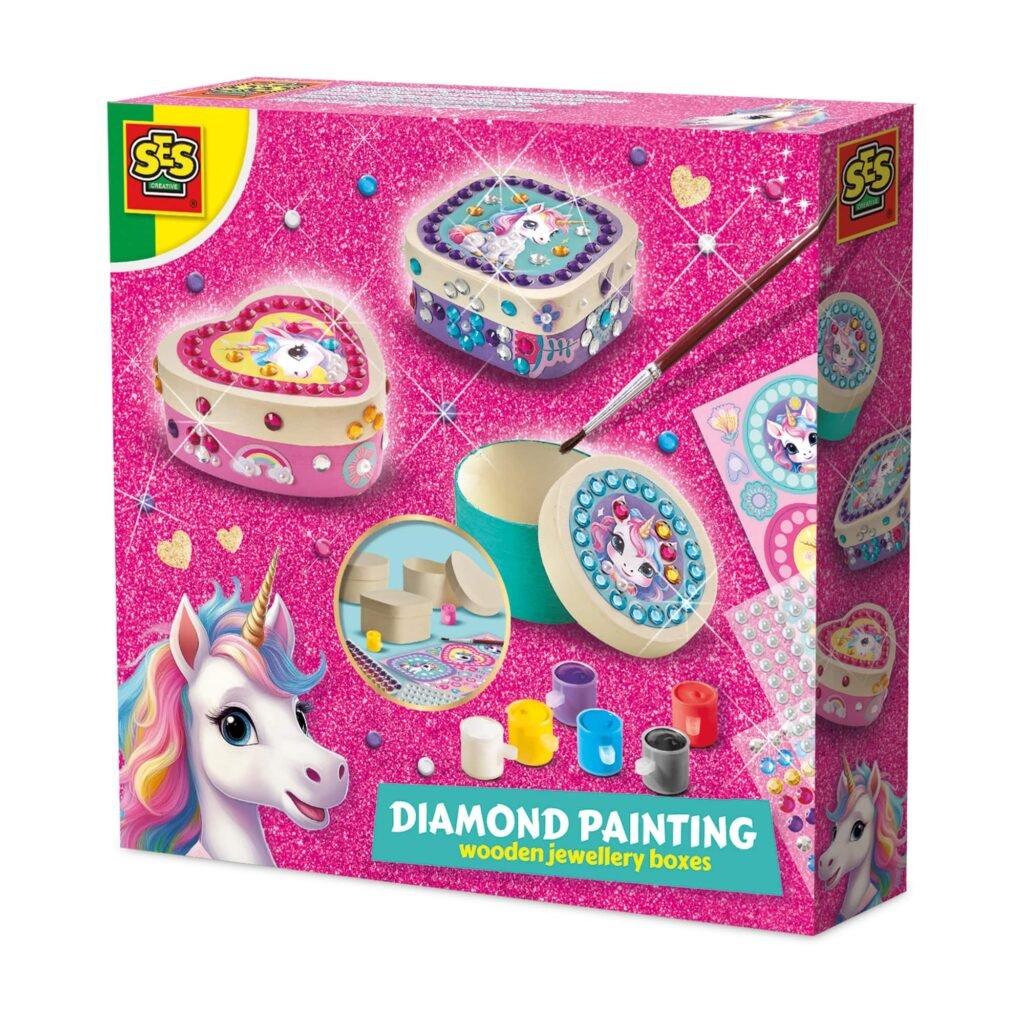 Ses Creative  Kids Unicorn - Diamond Painting Wooden Jewellery Boxes - 